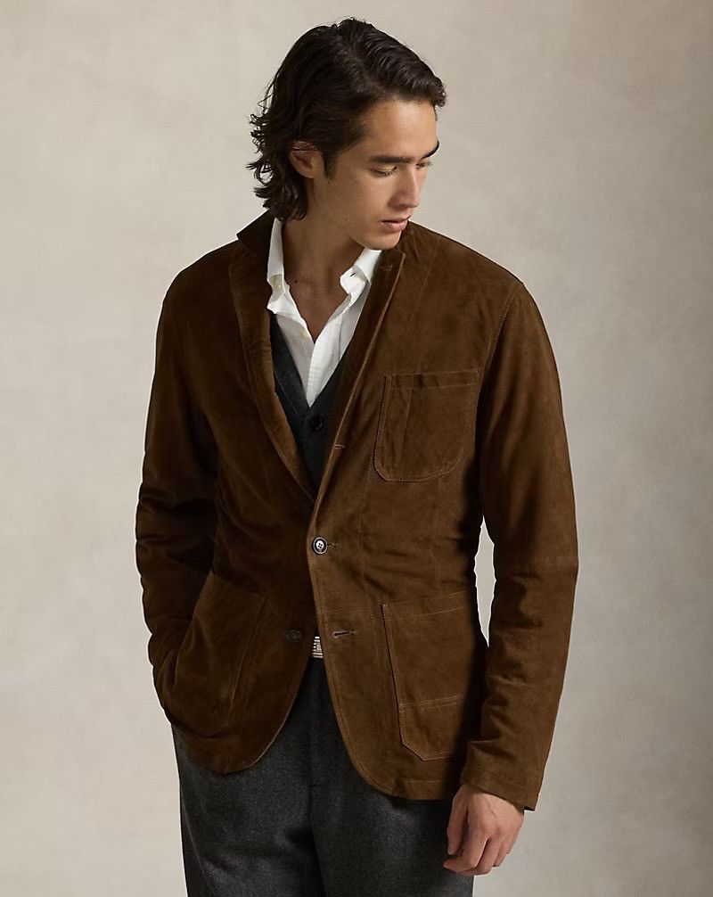 Polo Ralph Lauren Polo Ralph Lauren The Brookdale Suede Jacket Antiquey Brown Size US XL / EU 56 / 4 - 6 Thumbnail