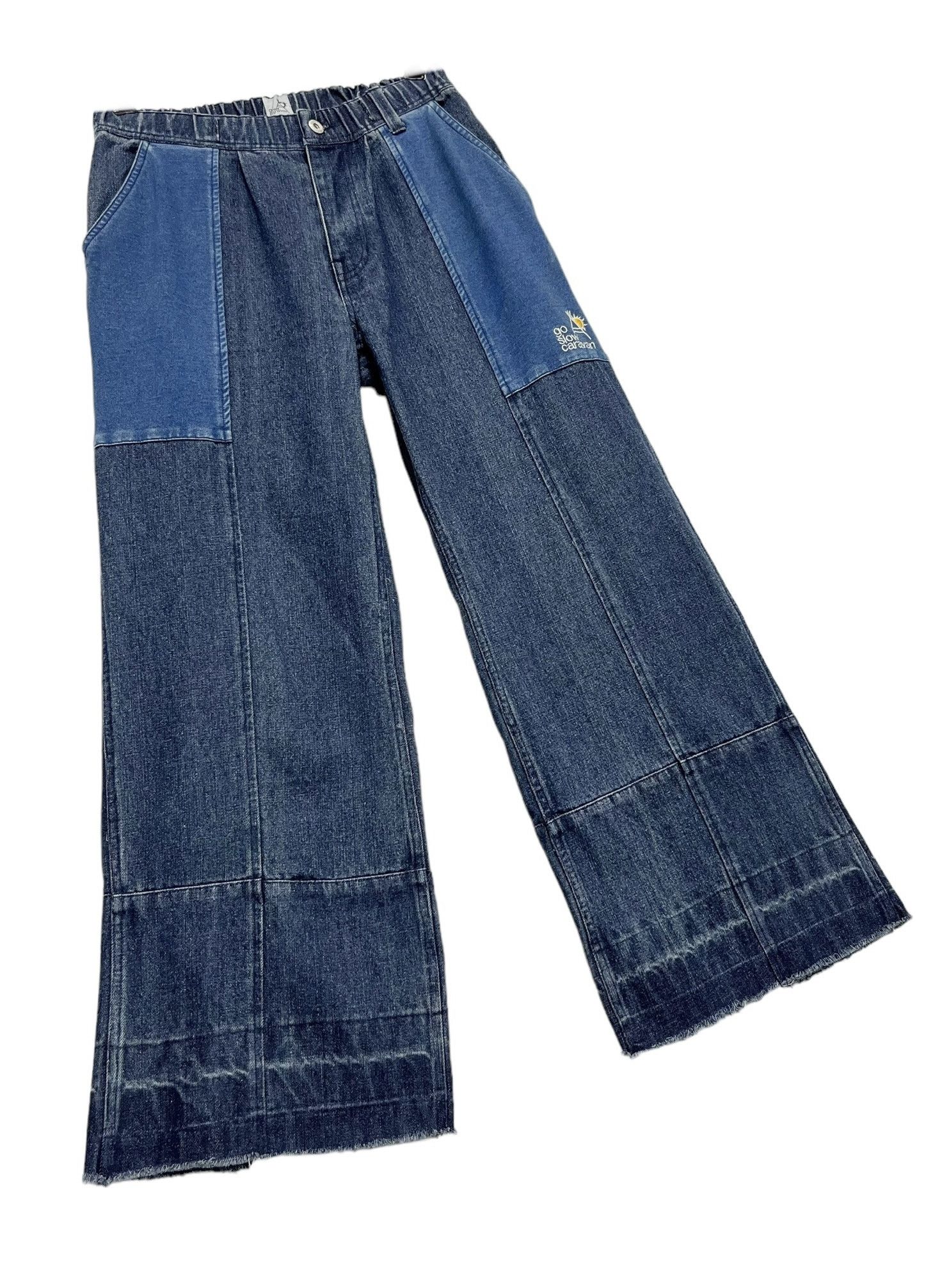 go slow caravan 🔥Vintage GO SLOW CARAVAN Elastic Waist Wide Leg Denim Size 30" / US 8 / IT 44 - 4 Thumbnail