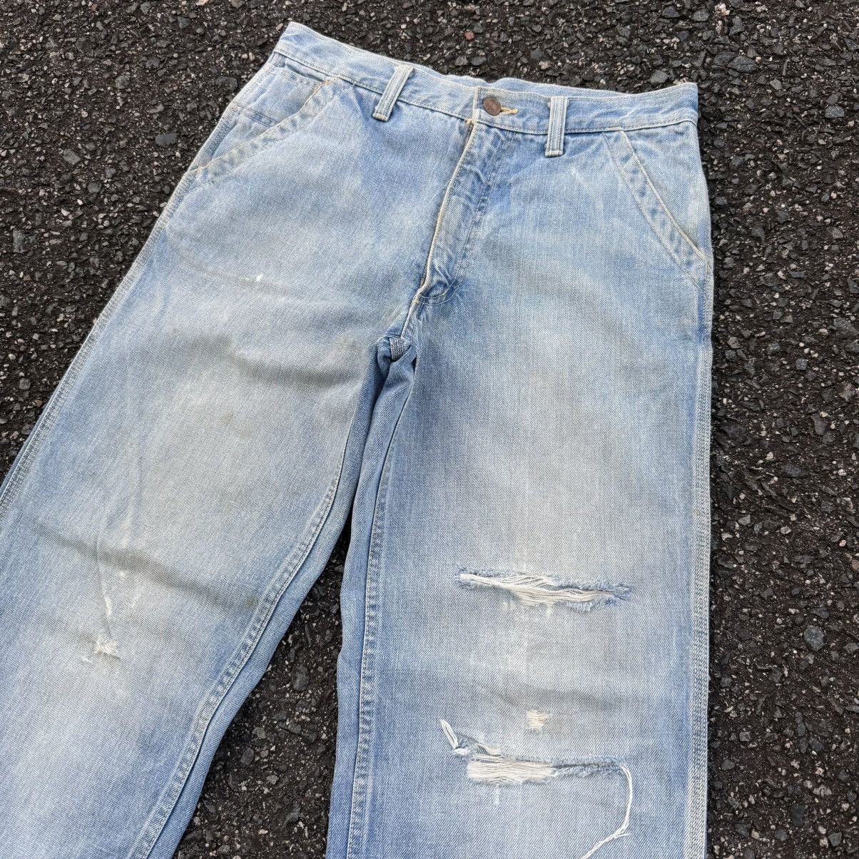 Japan Blue × Jean × Vintage VINTAGE BLUE WAY STRAIGHT FADED RIPPEP JEAN PANTS Size US 32 / EU 48 - 6 Thumbnail