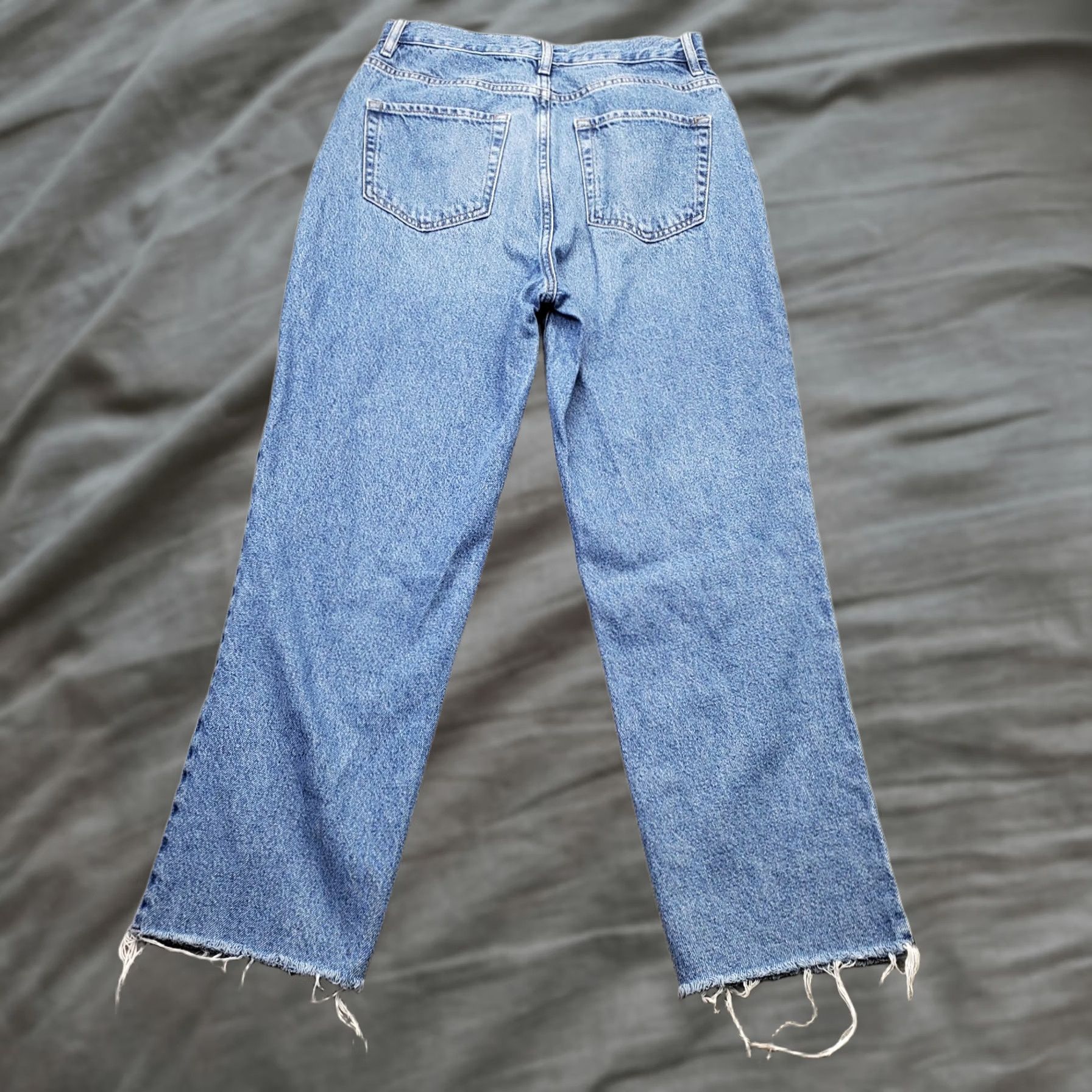 Pacsun PacSun Jeans Womens 27 Blue Denim Frayed Hem High Rise Straight Leg Button Fly Shirt? Size 27" / US 4 / IT 40 - 1 Thumbnail
