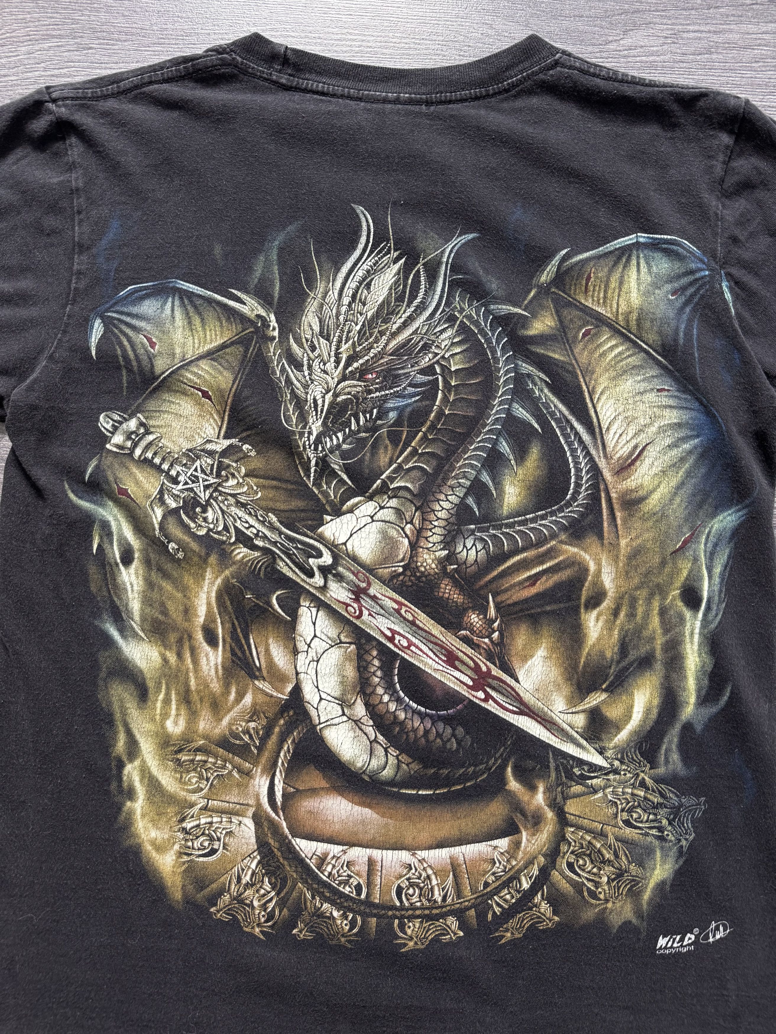 Band Tees Vintage Wild Dragon Tee Skulls Like Liquid Blue Thrashed Size US S / EU 44-46 / 1 - 4 Thumbnail