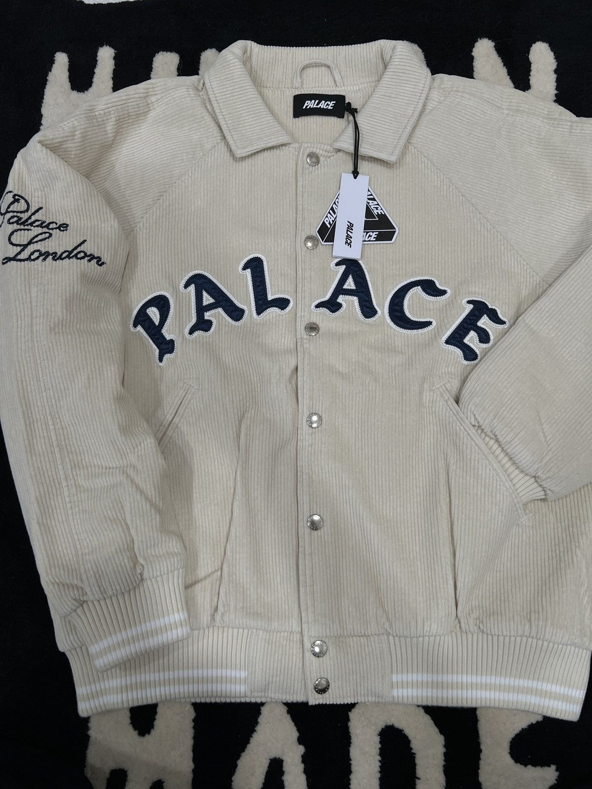 Palace J Stripe Crew Black/White