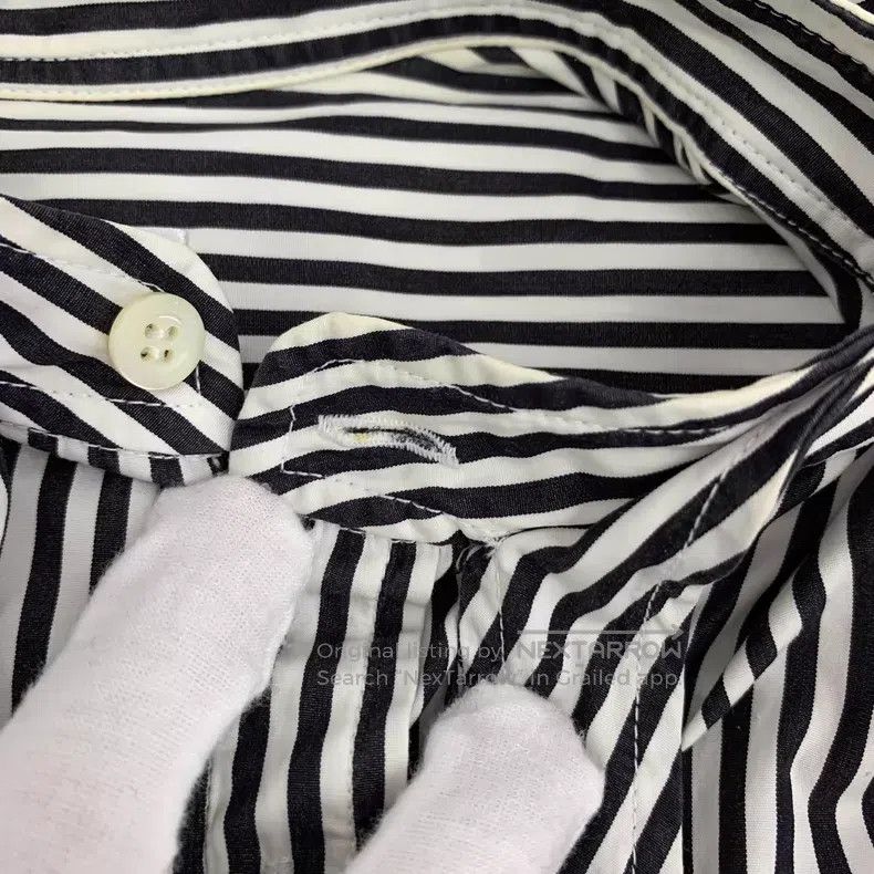 Balenciaga Balenciaga Black Vertical Striped Tie Bow Cotton Long Slee Size 4XL / US 24-26 - 9 Thumbnail