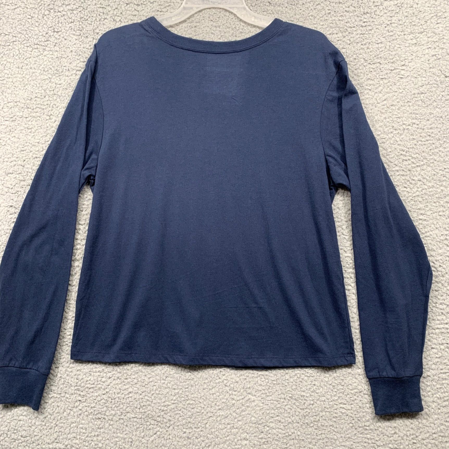 Vintage Zoe + Liv Shirt Women Size Large Long Sleeve Navy Blue White Hugs & Knishes NWT Size L / US 10 / IT 46 - 4 Thumbnail