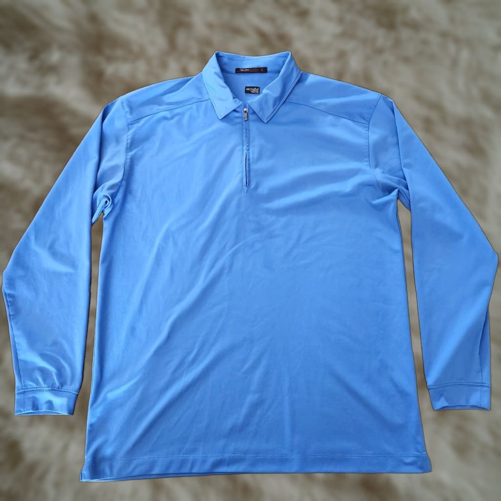 Nike VINTAGE Nike Tiger Woods 1/4 Zip Pullover Mens Large Blue Collared Performance Size US L / EU 52-54 / 3 - 1 Thumbnail