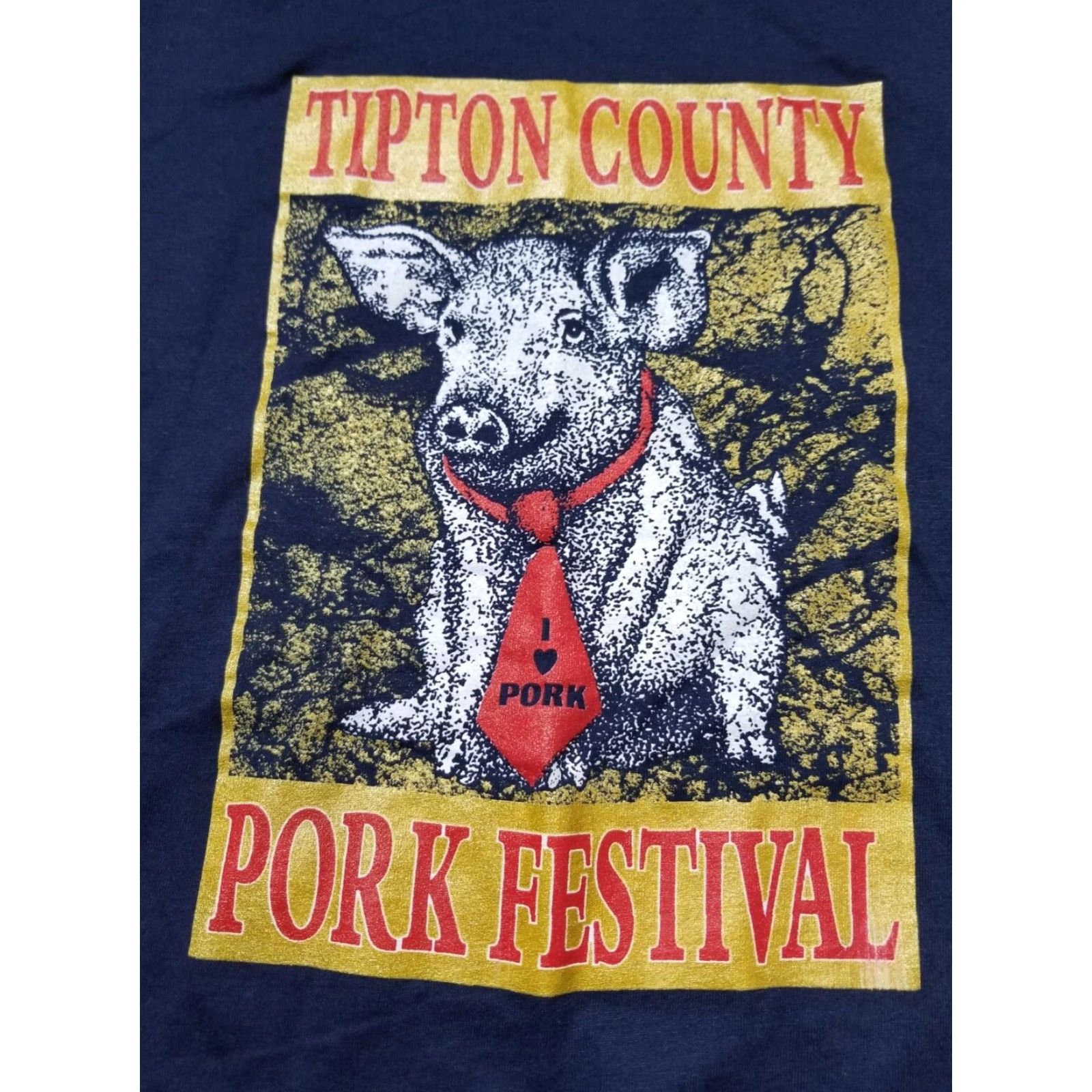 Vintage VINTAGE Screen Stars T-Shirt Men XL Graphic Pork Festival Crew Neck Short Sleeve Blue 100% Cotton Retro Animals 80s 90s Mens Size US XL / EU 56 / 4 - 4 Thumbnail