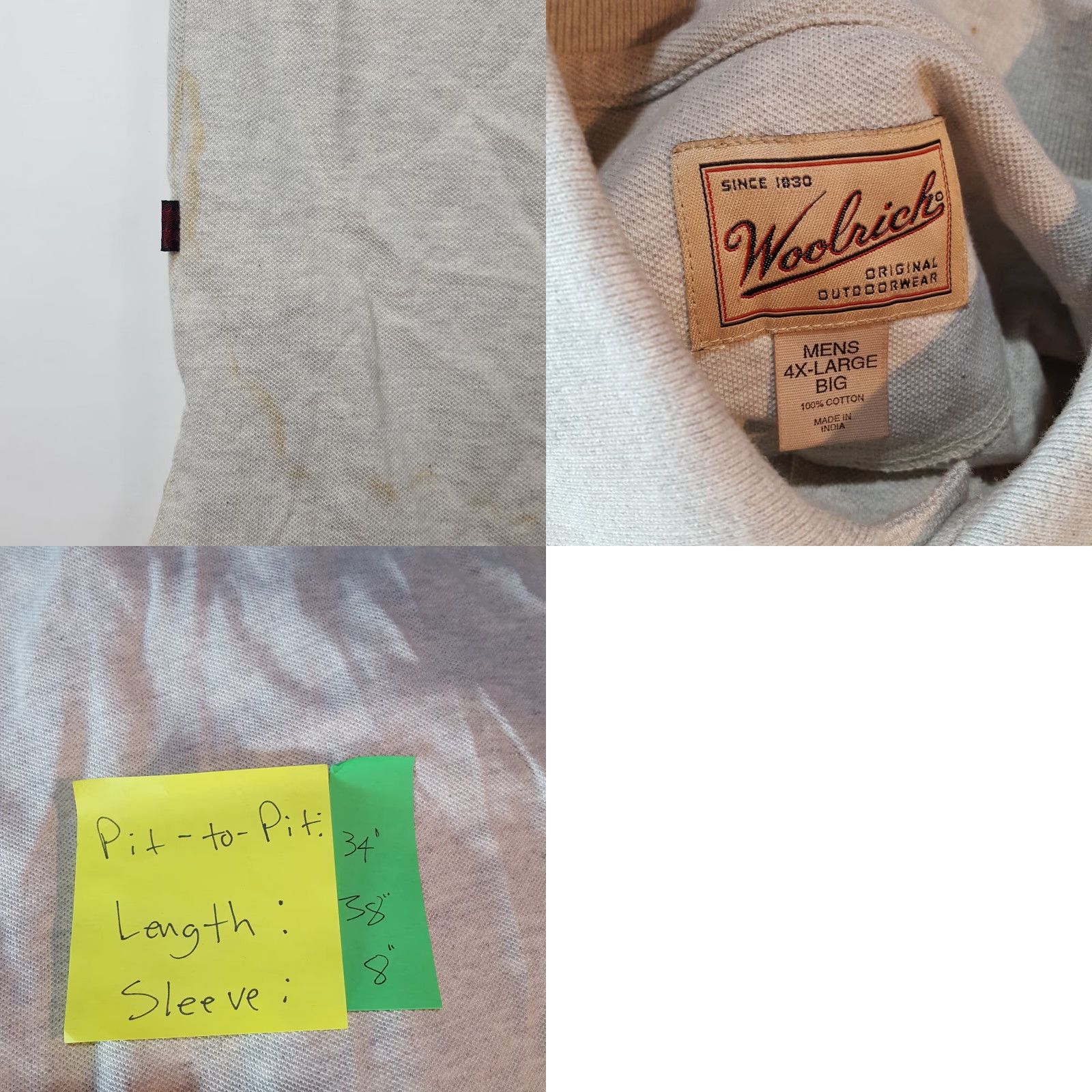 Vintage VINTAGE Woolrich Polo Shirt Big 4XLB Gray Collared Short Sleeve Button Polo Mens 4X Big & Tall Cotton Knit Golf Casual 90s Retro Sports Size US XXL / EU 58 / 5 - 8 Thumbnail