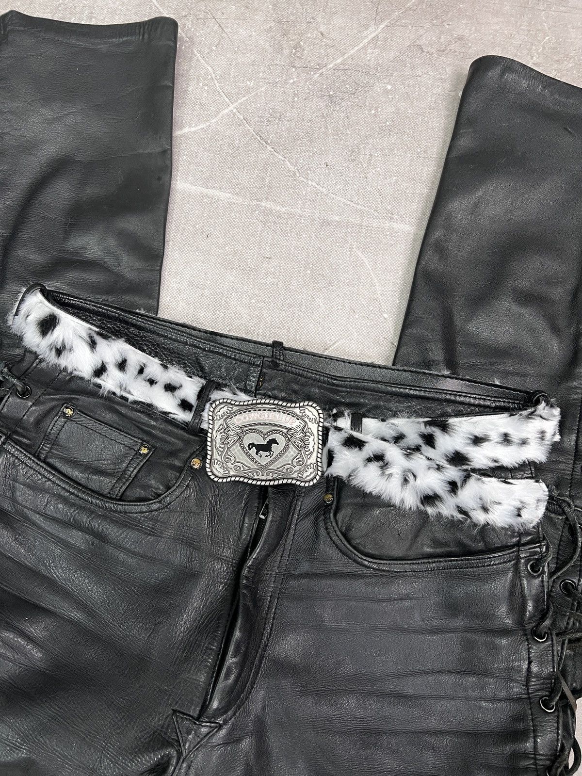 Japanese Brand Japanese brand fur Leather Belt Western Buckle rick owens Size ONE SIZE - 11 Thumbnail