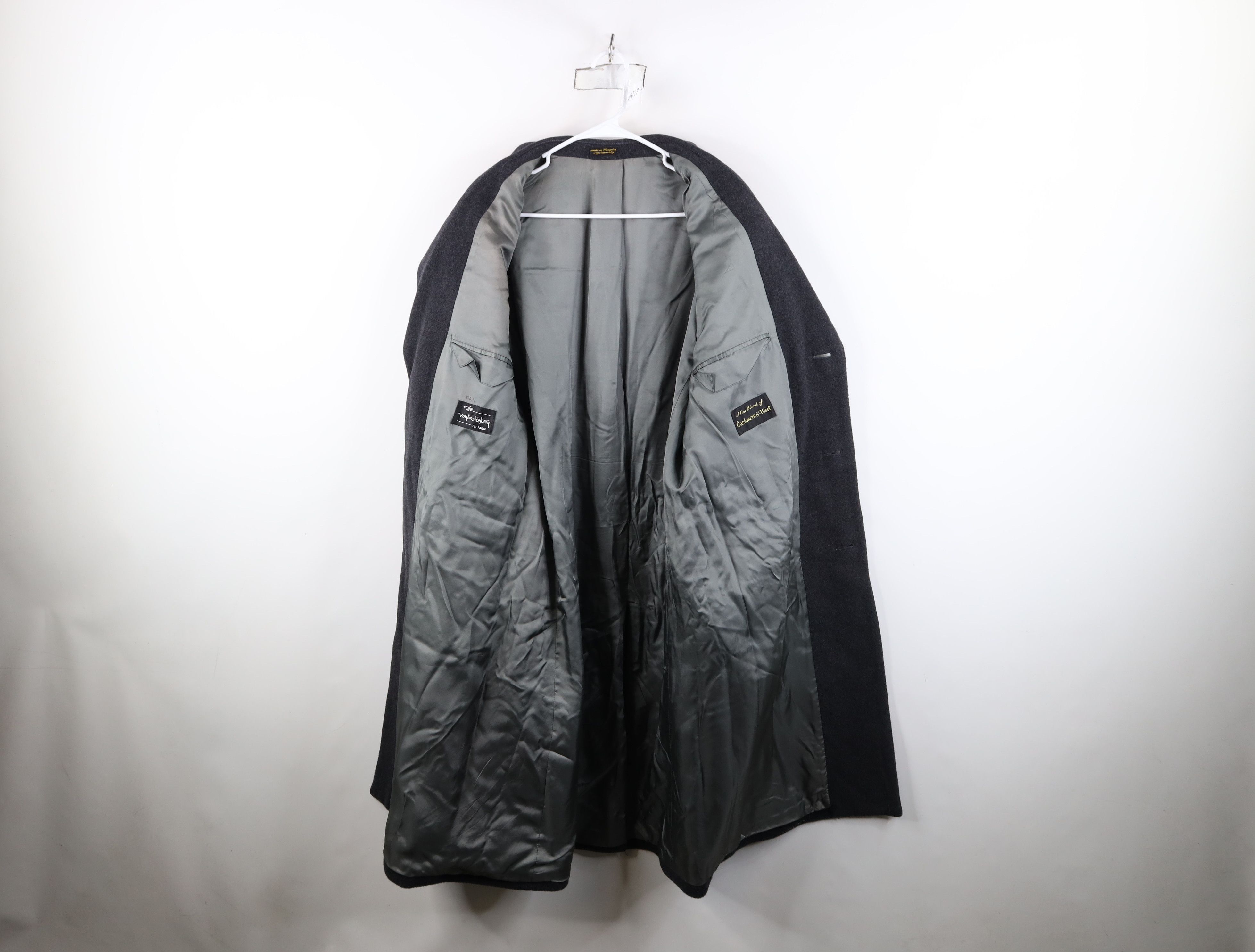 Vintage Vintage 80s 90s Egon Von Furstenburg Overcoat Jacket Gray Size US XL / EU 56 / 4 - 9 Thumbnail