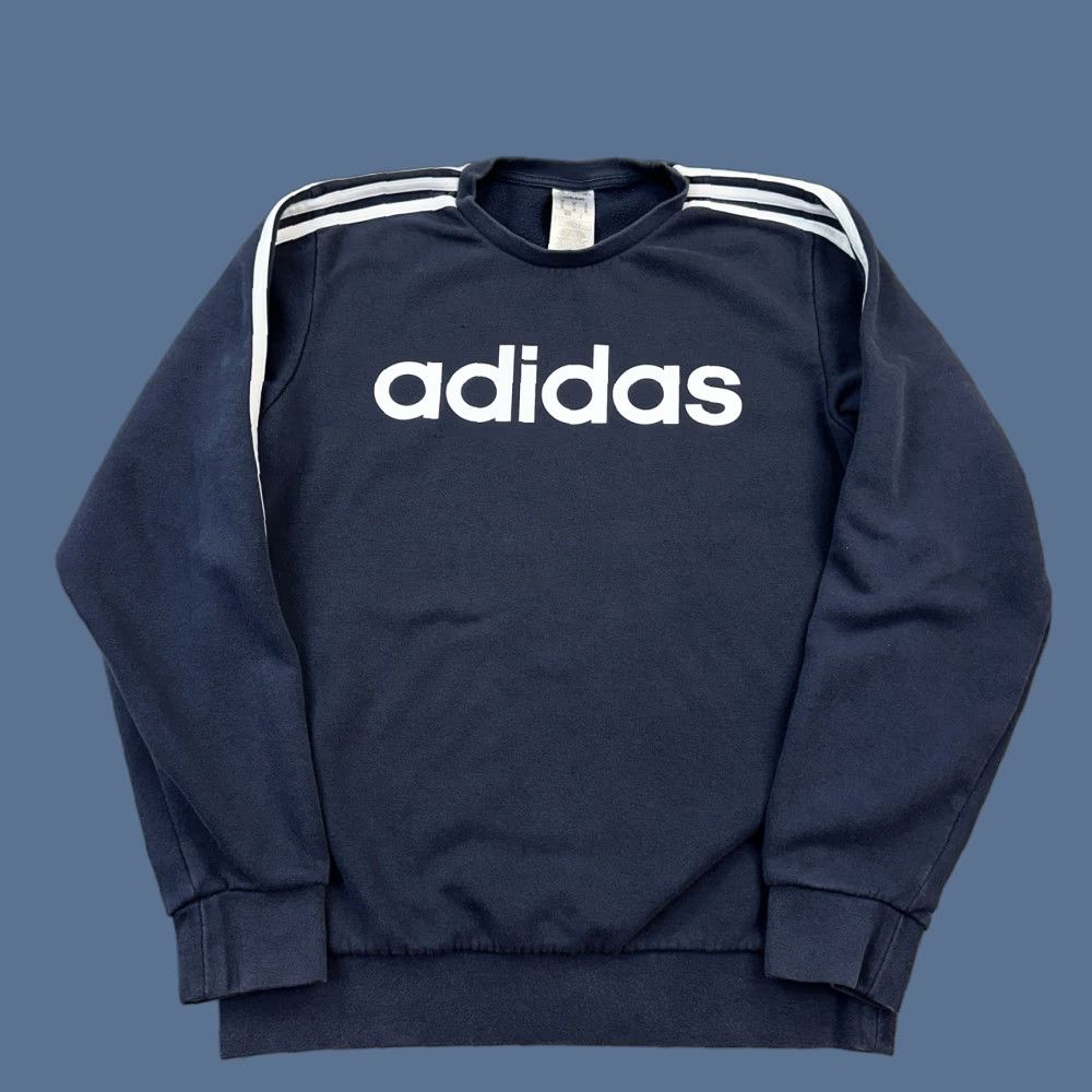 Adidas Adidas Essentials Sweatshirt Mens M Blue 3 Stripe Crewneck Logo Pullover Size US M / EU 48-50 / 2 - 1 Thumbnail