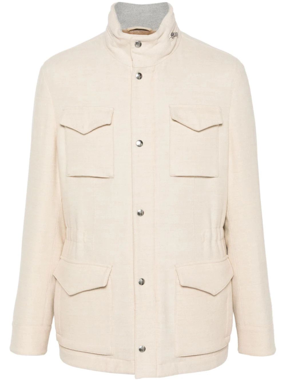 Brunello Cucinelli o1mle1024 Outerwear Jacket in Beige Size US M / EU 48-50 / 2 - 1 Thumbnail