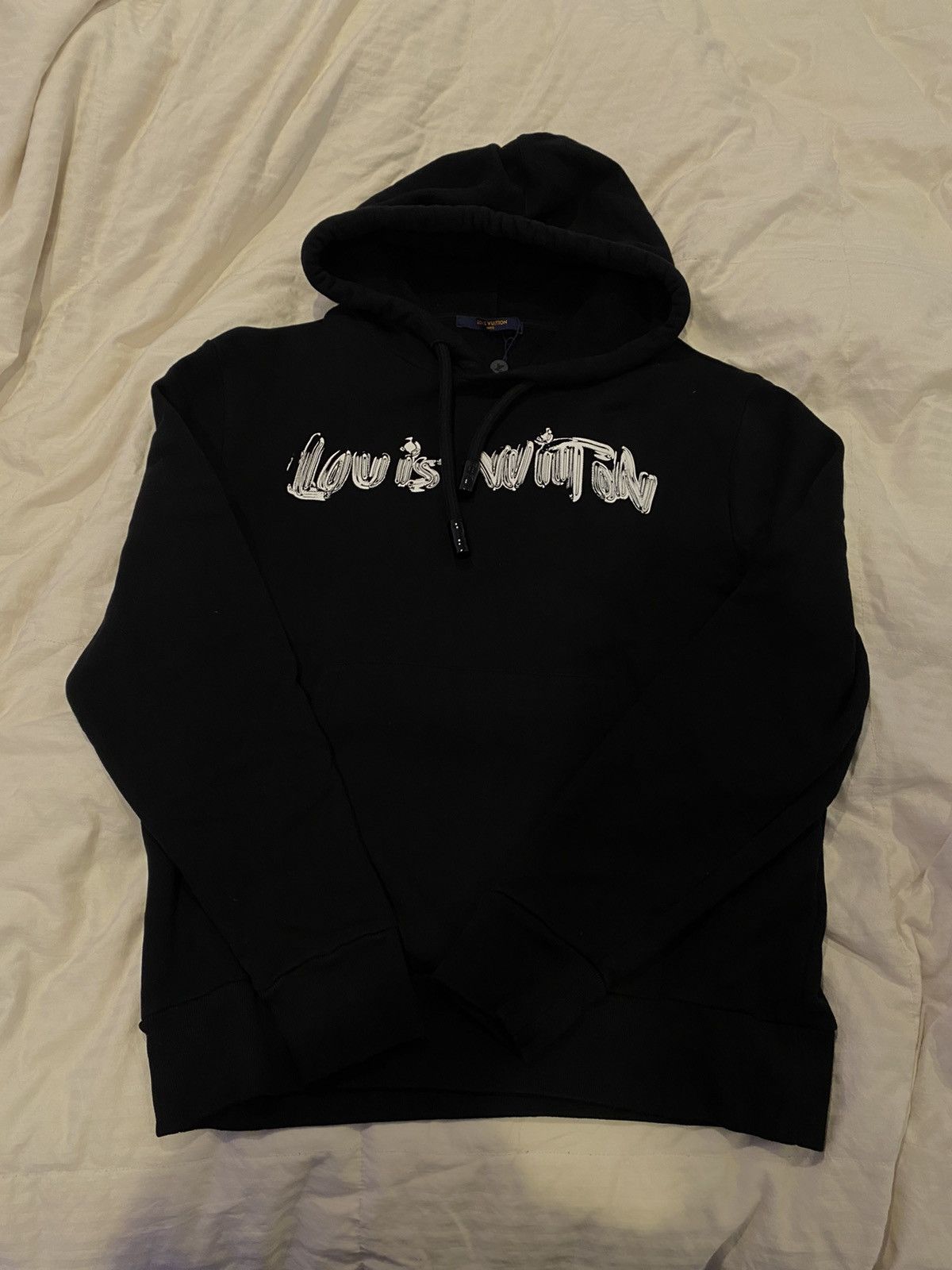 image of Louis Vuitton Lv Logo Hoodie Amen Break Collection in Black, Men's (Size Medium)