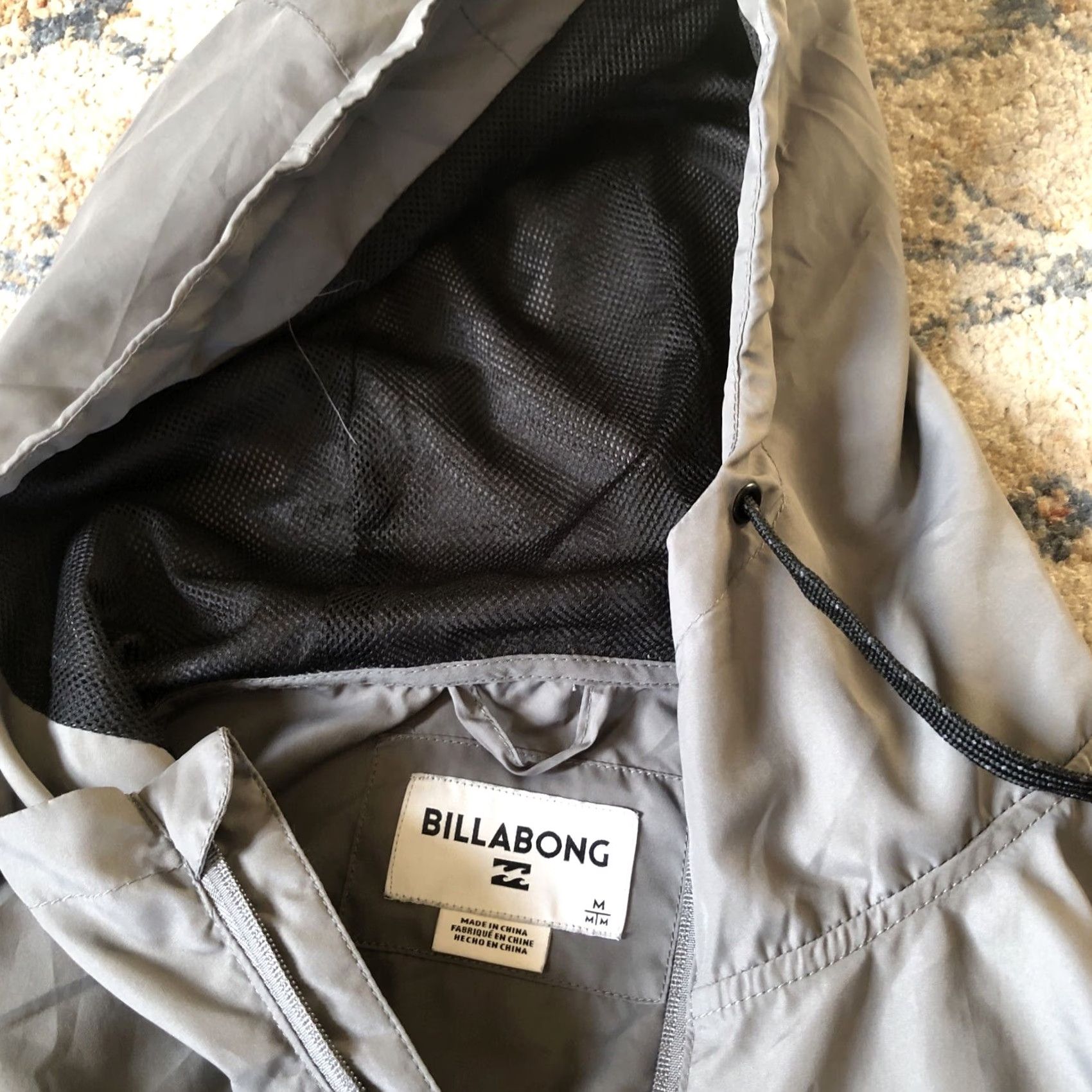 Billabong Billabong Jacket Mens M Gray Zip Up Hooded Lightweight Outerwear Windbreaker Full Zip Casual Travel Size US M / EU 48-50 / 2 - 2 Thumbnail