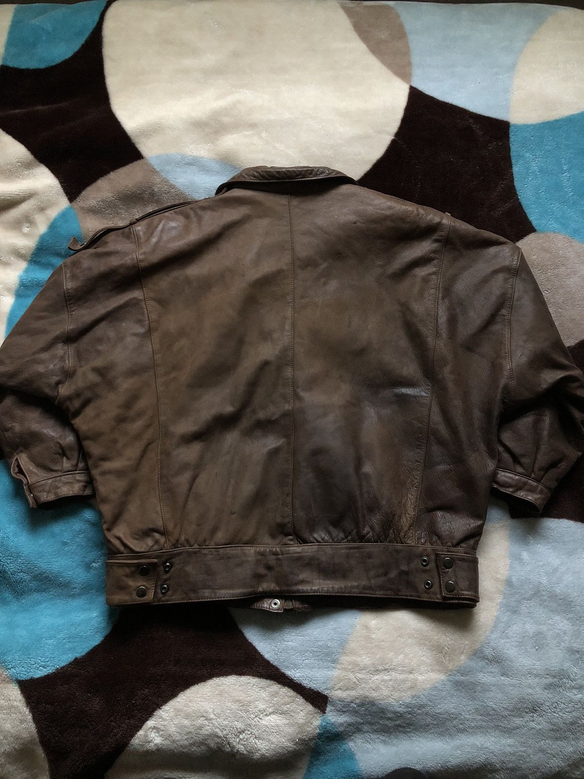 Genuine Leather × Vintage 80s Vintage Impromptu Brown Leather Biker Jacket Faded Size US L / EU 52-54 / 3 - 7 Thumbnail