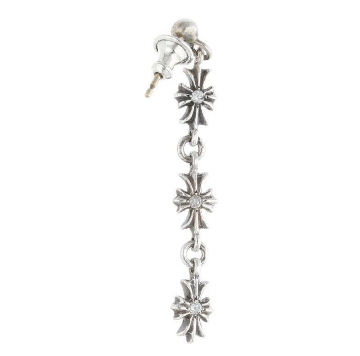 Chrome Hearts Chrome Hearts Tiny ECH Plus Drop Diamond Earring Size ONE SIZE - 2 Thumbnail
