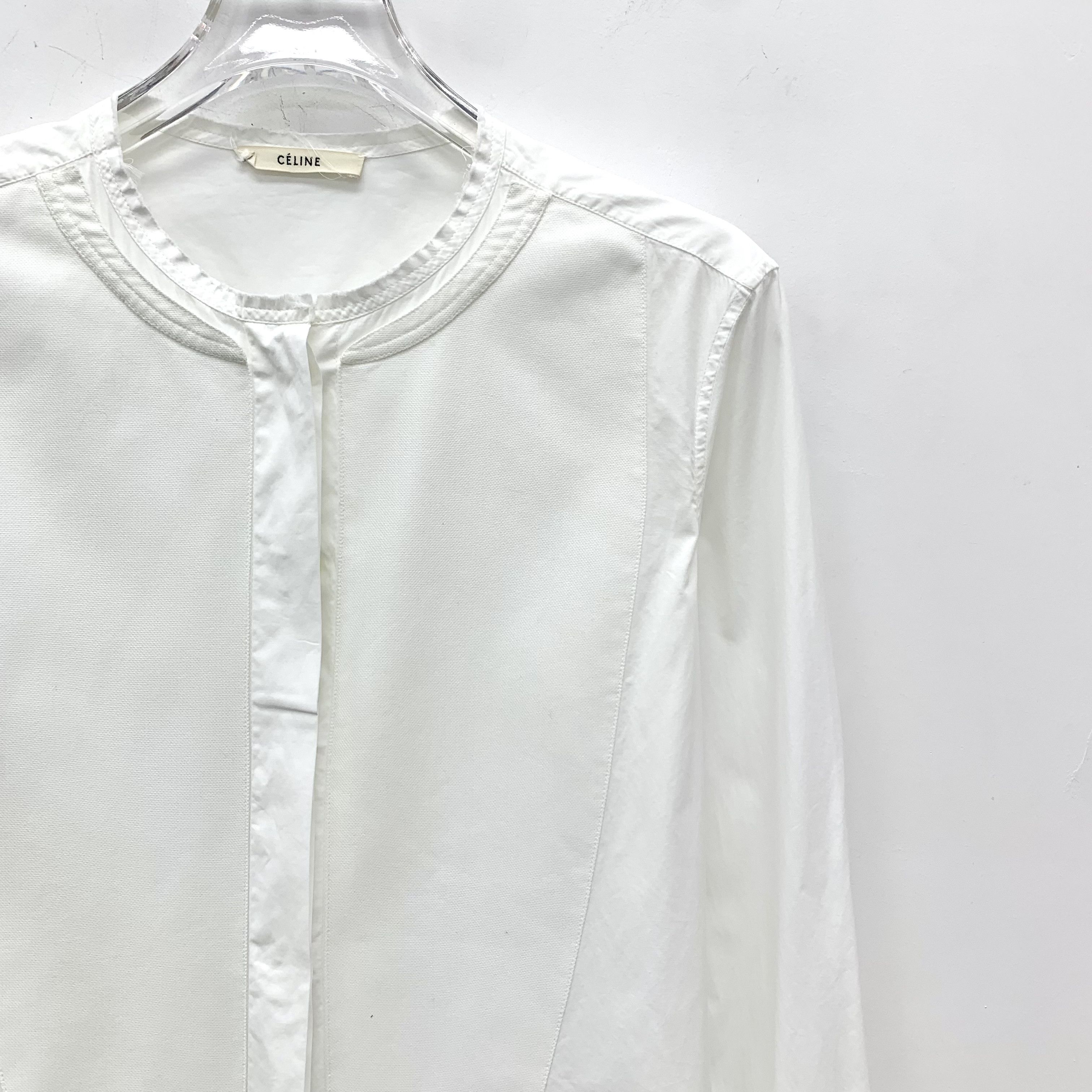 Celine Celine Cotton Shirt White (40) Size S / US 4 / IT 40 - 3 Thumbnail