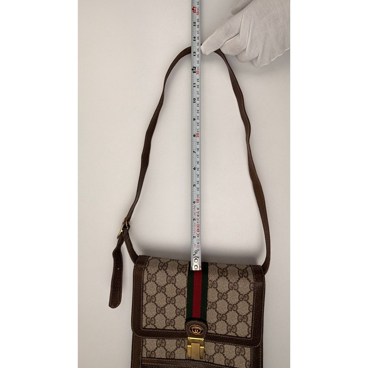 Gucci Gucci Vintage Vertical Canvas Shoulder Bag Size ONE SIZE - 15 Thumbnail