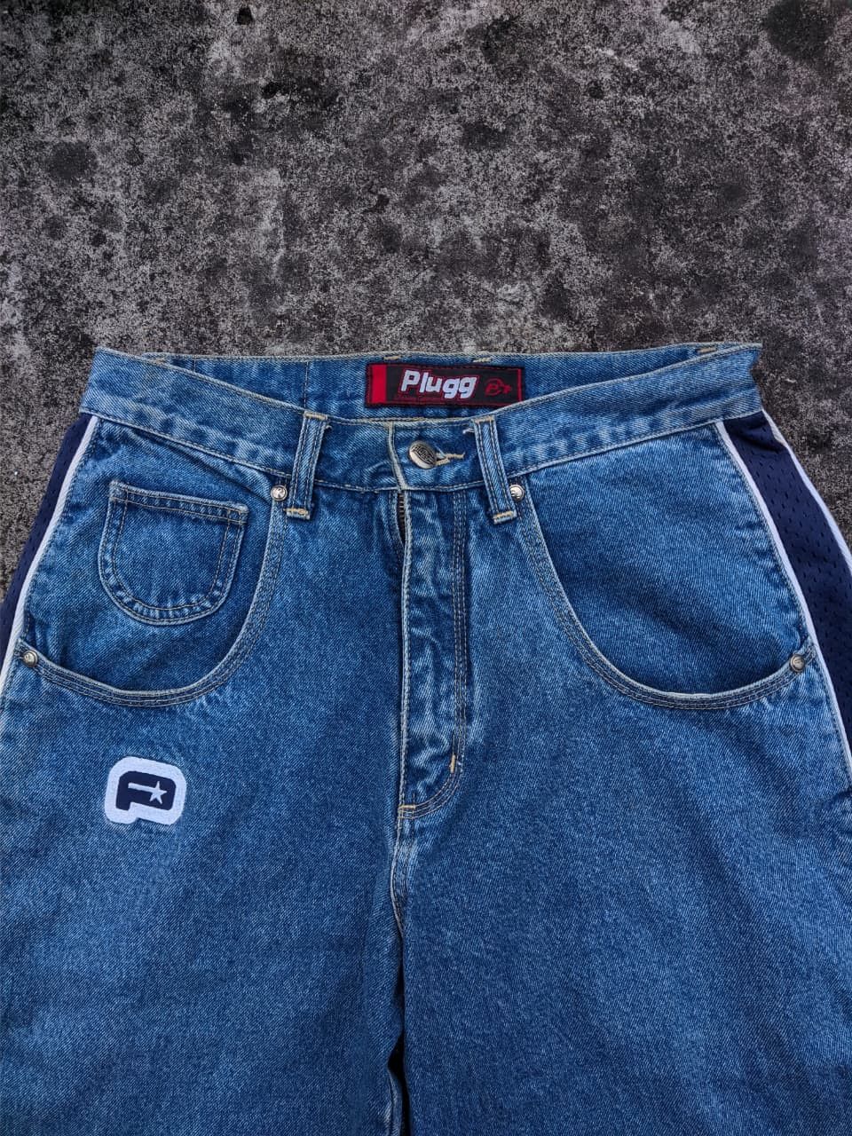 JNCO Rare! Vintage Plugg Y2K With Stripe Baggy Wide Leg Jeans Size US 28 / EU 44 - 3 Thumbnail