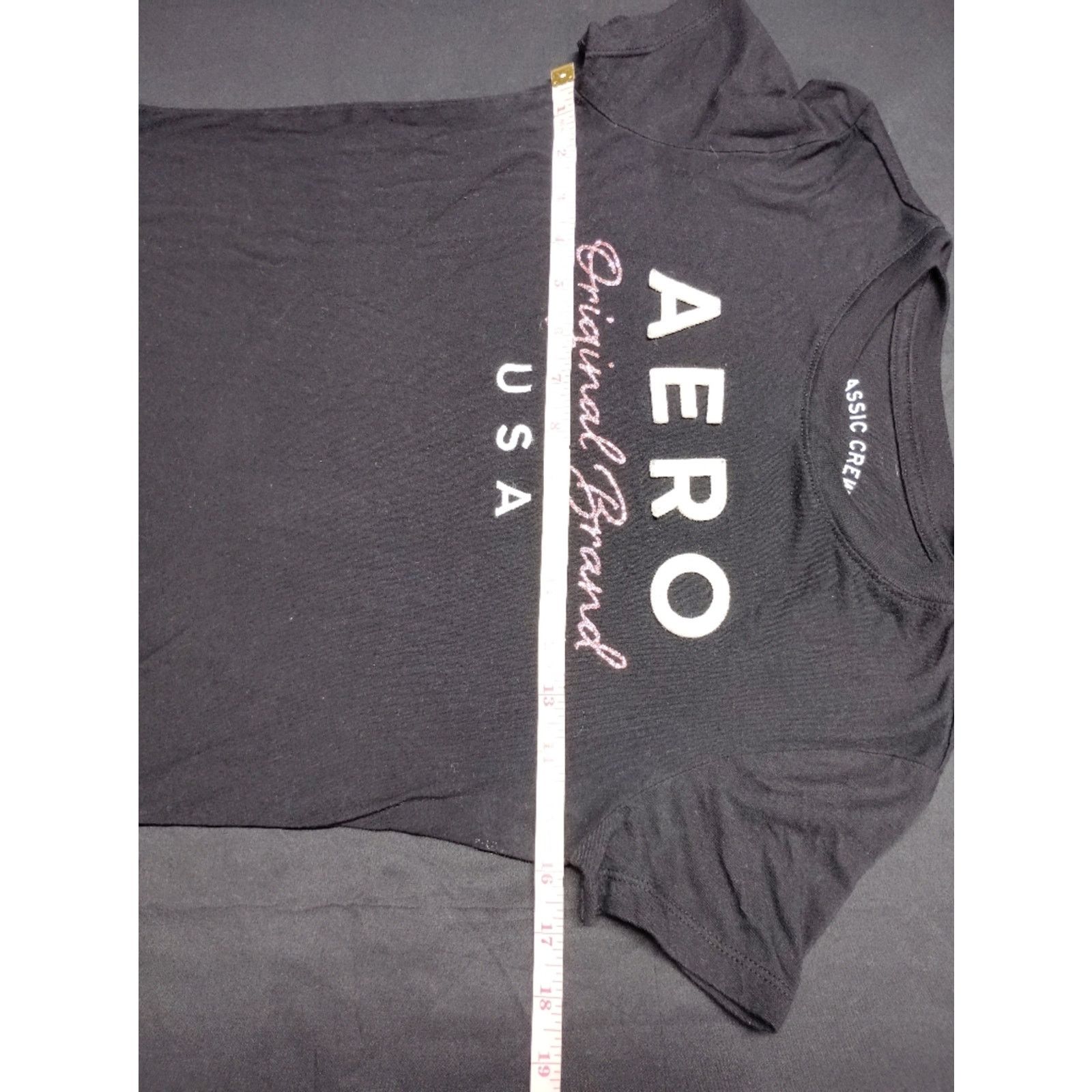 Aeropostale Aeropostale Original Brand USA Black Tee Pink Glitter Script Size S / US 4 / IT 40 - 4 Thumbnail