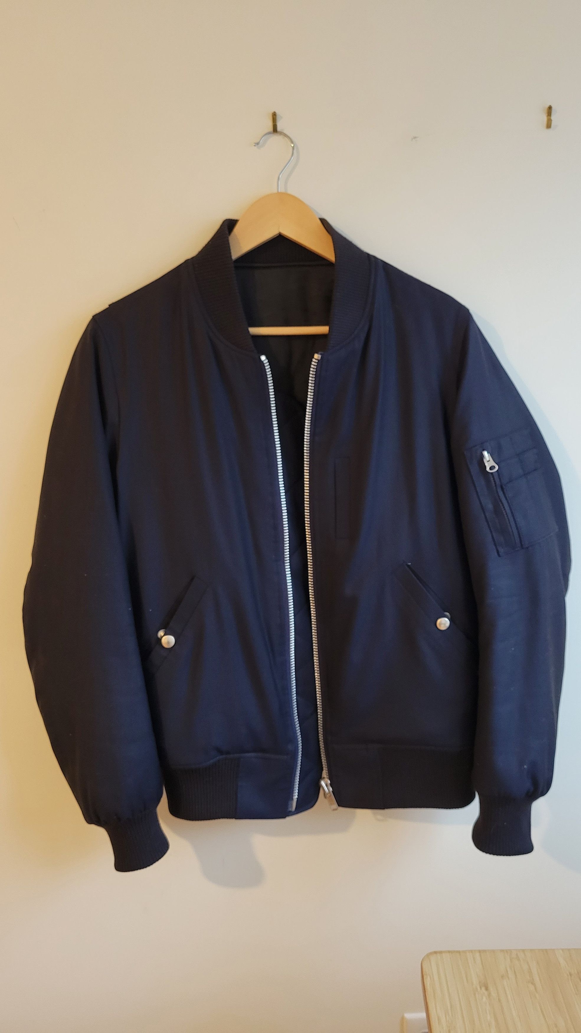 image of Falcon Garments x Temple Of Jawnz (Toj) Ma1 Suiting Wool in Navy, Men's (Size Small)