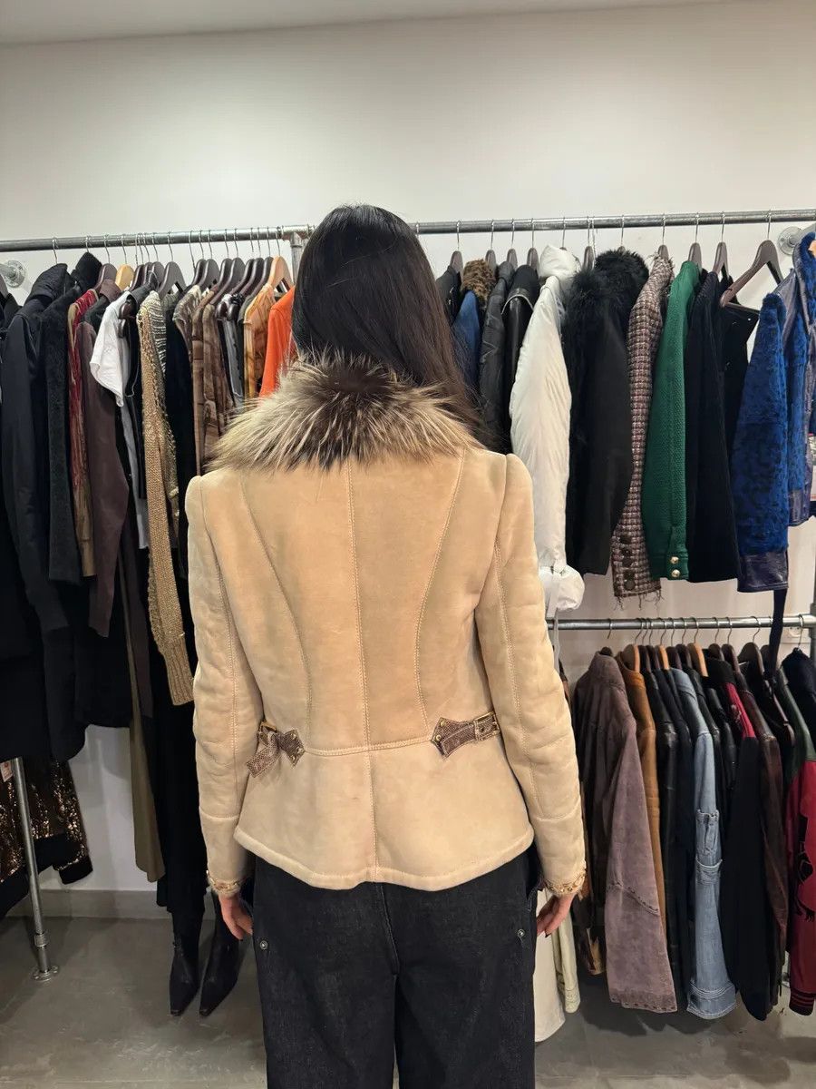 Roberto Cavalli FW2006 Roberto Cavalli Beige Fur & Silk Leather Creamy Royal Jacket Size S / US 4 / IT 40 - 4 Thumbnail