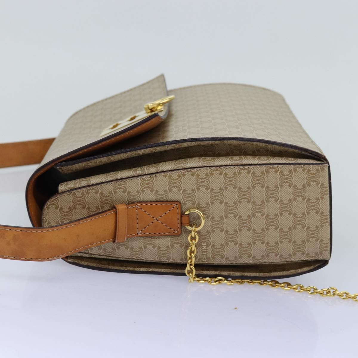Celine CELINE Macadam Canvas Shoulder Bag Beige Size ONE SIZE - 4 Thumbnail