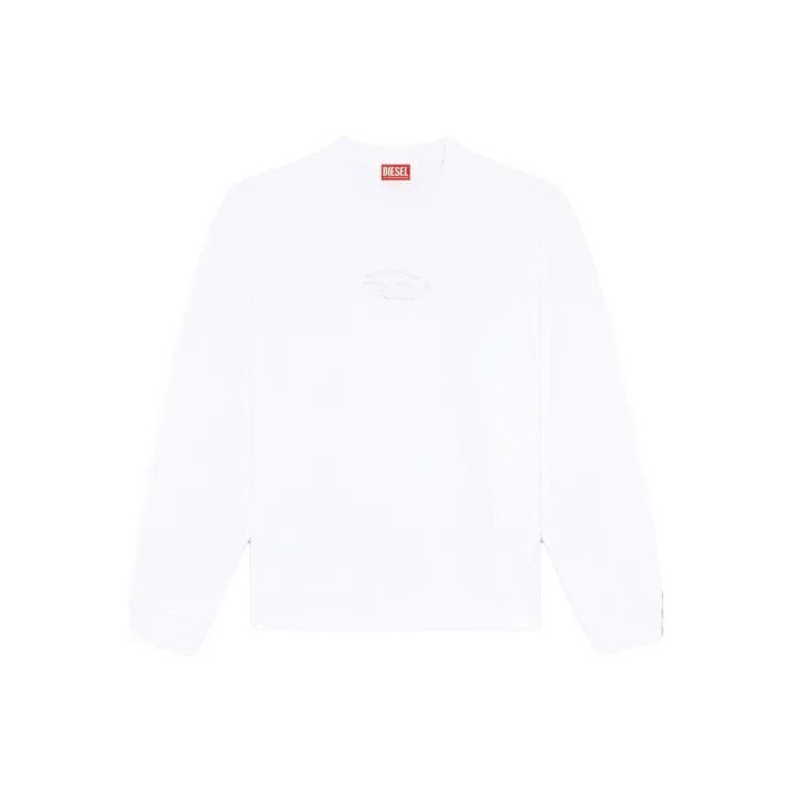 Diesel Diesel White Logo Long Sleeve Sweatshirt 0079 Size US L / EU 52-54 / 3 - 1 Thumbnail