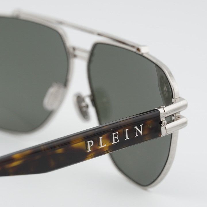 Philipp Plein Philipp Plein SPP185 0K07 Sunglasses Palladium Aviator Frame Size ONE SIZE - 8 Thumbnail