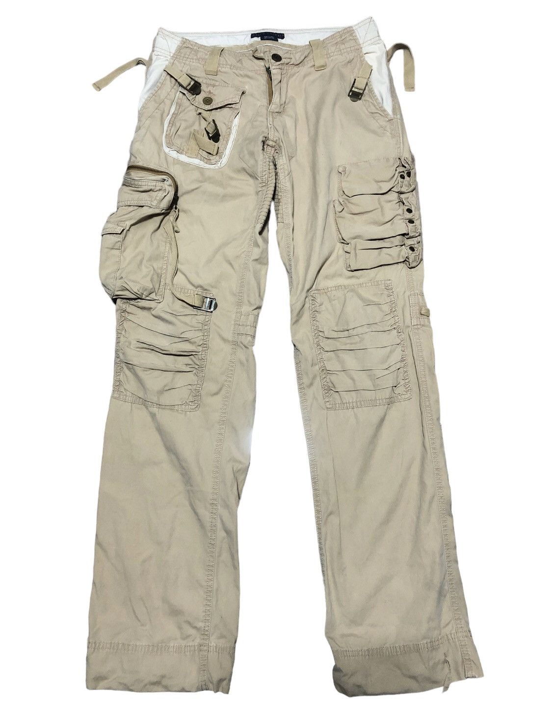 image of Archival X Vintage Ralph Laurent Multi Pocket Cargo Pants in Cream, Men's (Size 30)