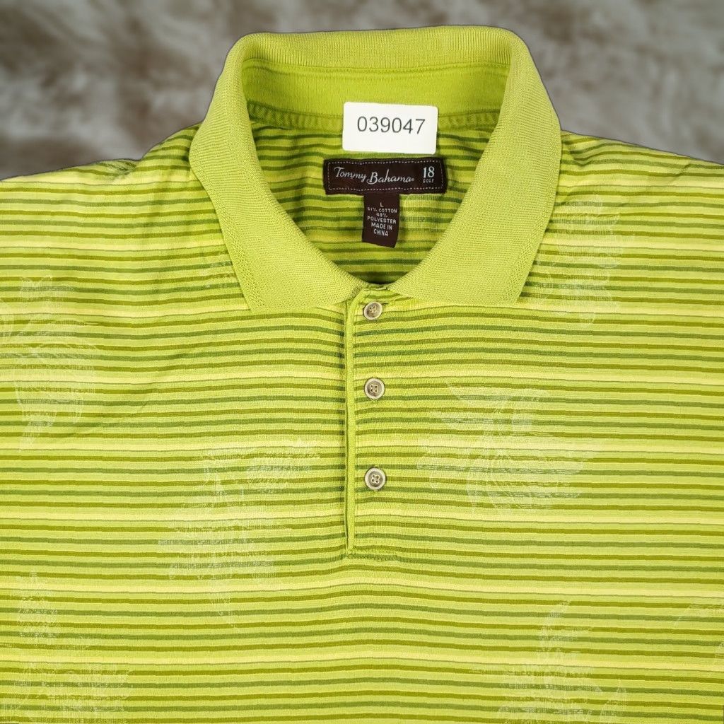 Tommy Bahama Tommy Bahama Polo Shirt Mens Large Green Striped Casual Short Sleeve Polo Shirt Mens Large Green Striped Casual Short Sleeve Size US L / EU 52-54 / 3 - 1 Thumbnail
