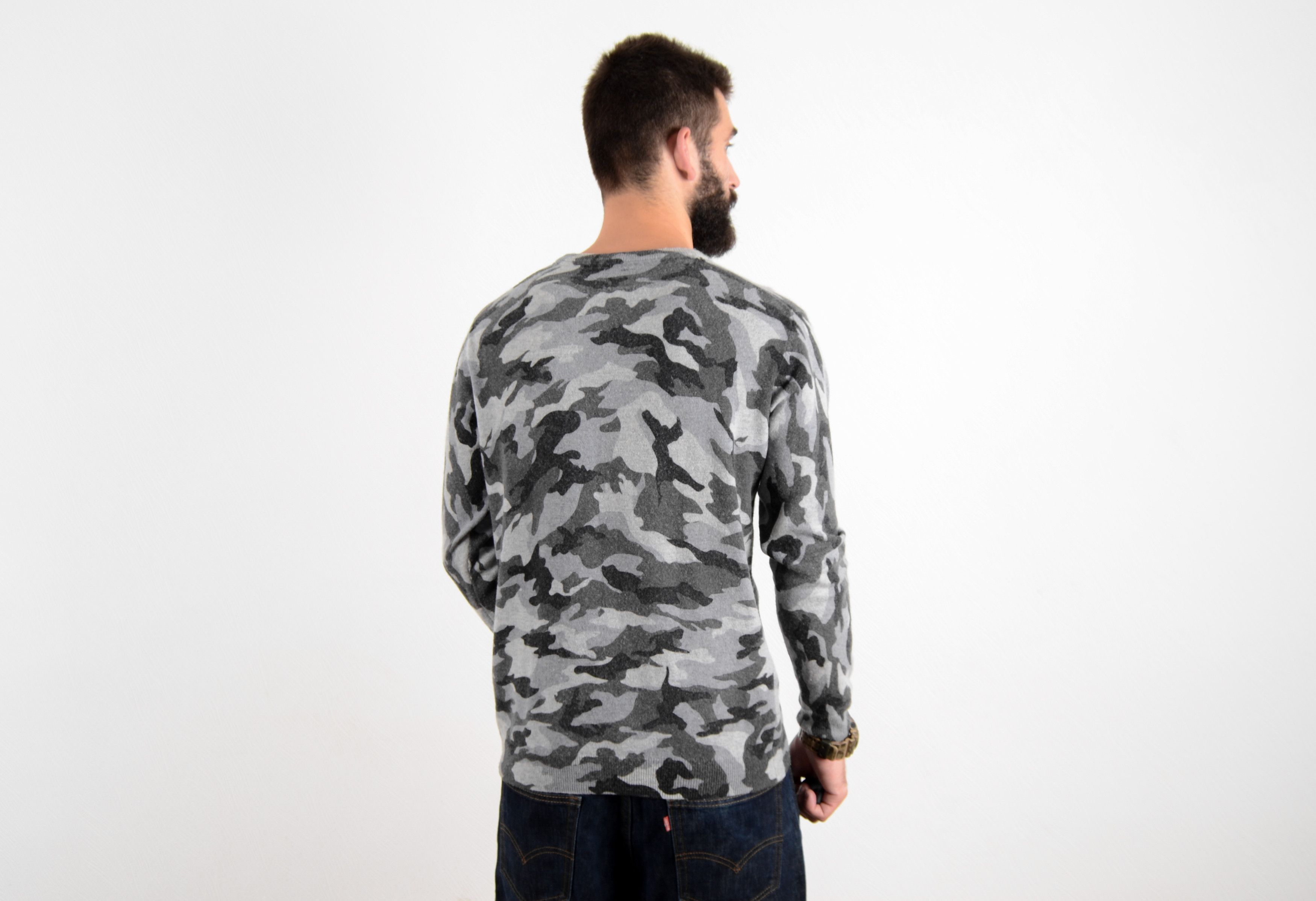 Guess Guess Wool Camo Sweater Pullover Sweatshirt Size US M / EU 48-50 / 2 - 4 Thumbnail