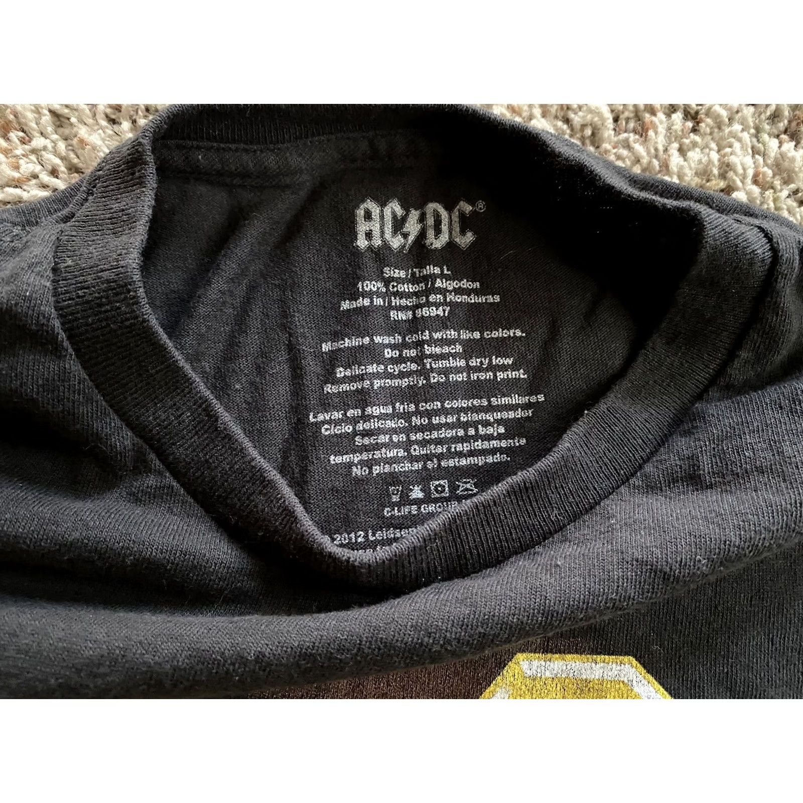 Vintage AC/DC T-Shirt Graphic Live at River Plate Black Crew Neck Short Sleeve L 100% Cotton Unisex Adults Mens Boys? Size US L / EU 52-54 / 3 - 5 Thumbnail