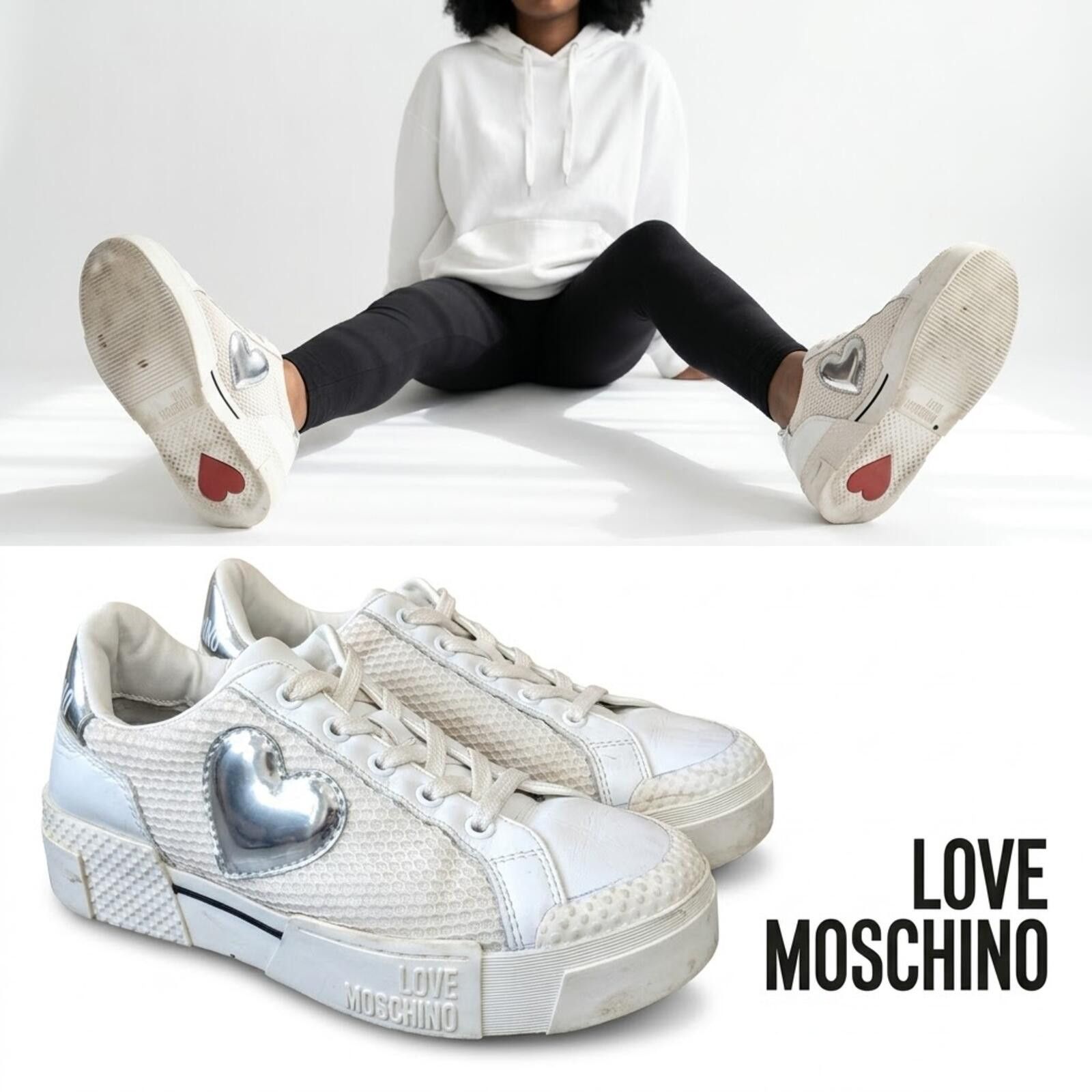 Moschino Love Moschino Silver Heart Women Sneakers Bangladesh US 7.5 Size US 7.5 / IT 37.5 - 1 Thumbnail