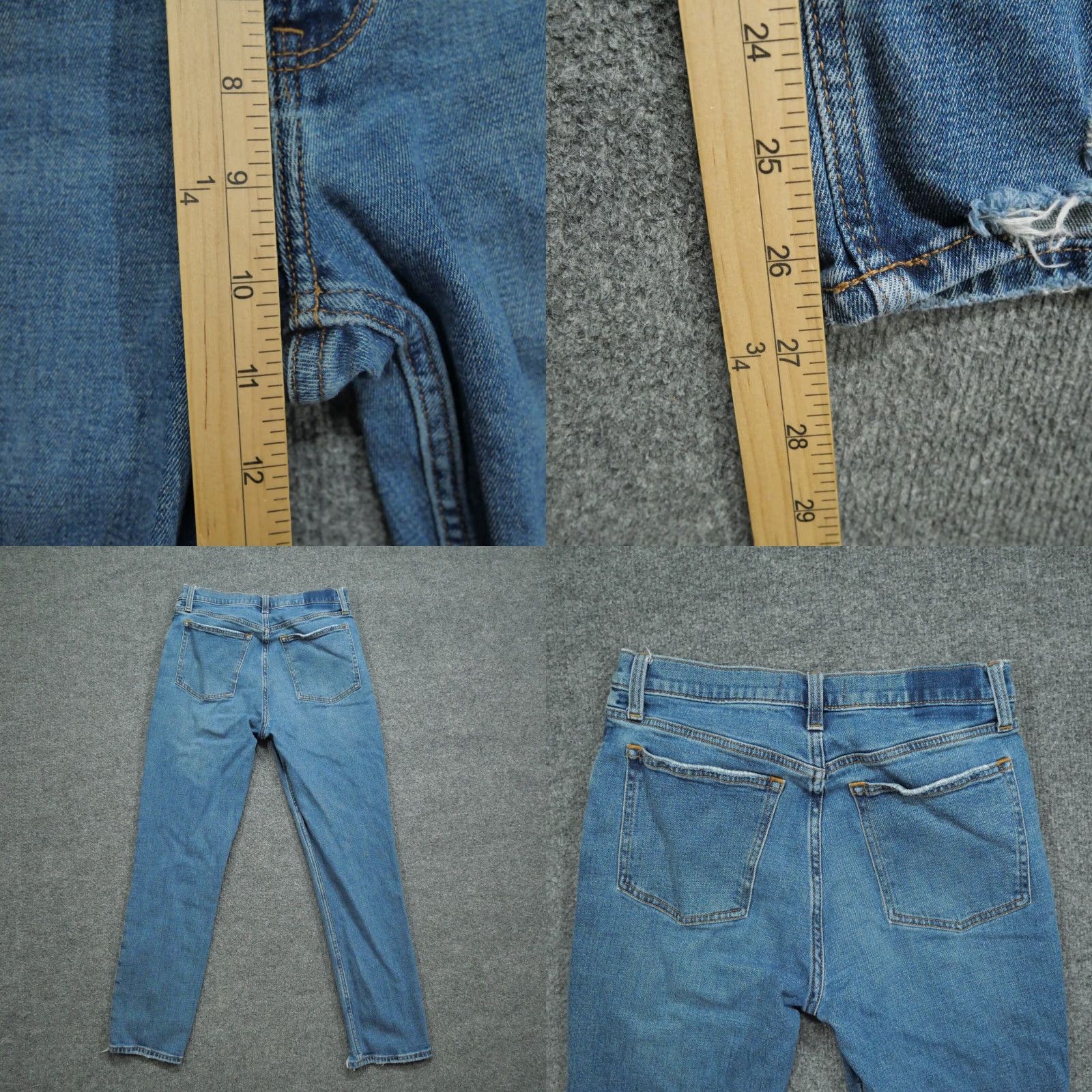 Abercrombie & Fitch Abercrombie & Fitch Jeans Womens 28 Skinny High Rise Distressed Denim Pants Size 28" / US 6 / IT 42 - 9 Thumbnail