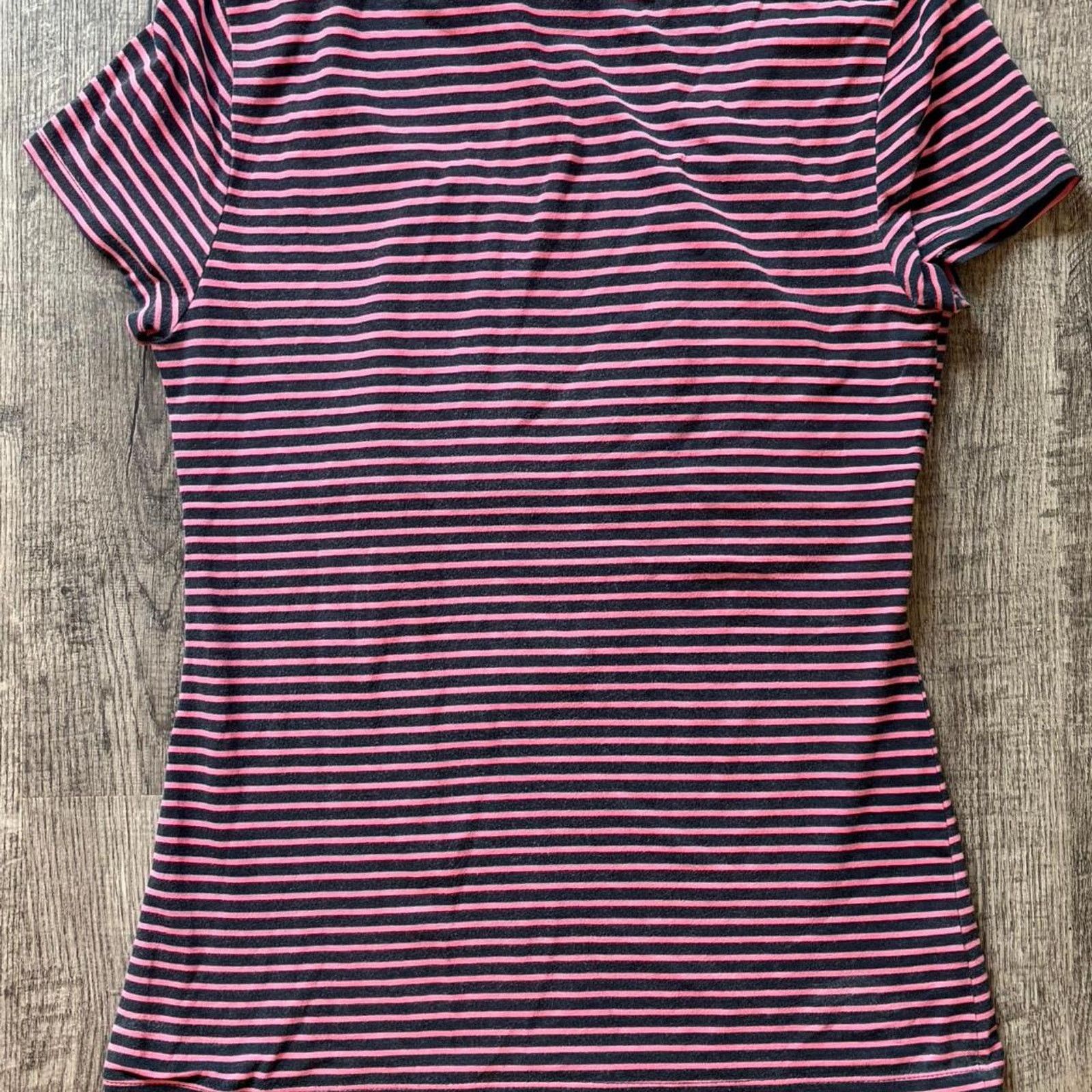 Ann Taylor Ann Taylor Black & Pink Striped Blouse Size M / US 6-8 / IT 42-44 - 4 Thumbnail