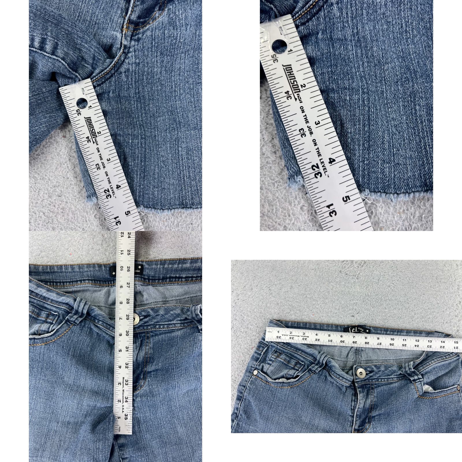 Vintage LEI Denim Shorts Womens 30 Blue Jean Cutoff Low Rise Pockets 5-Pocket Design 30x5 Casual Summer Size 30" / US 8 / IT 44 - 8 Thumbnail