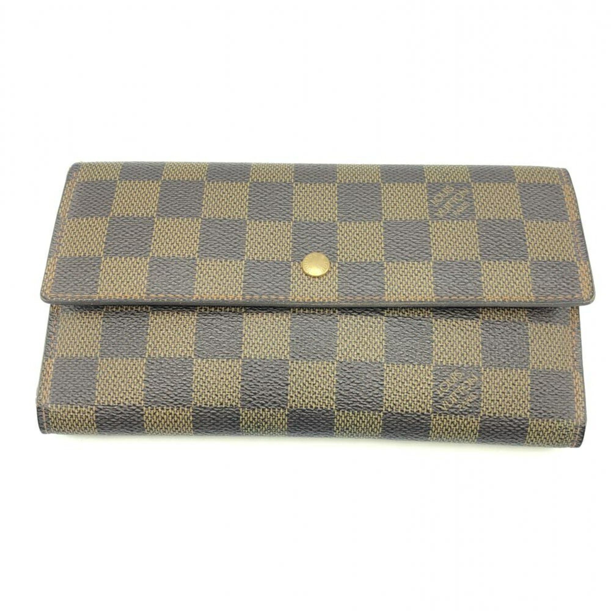 image of Louis Vuitton Damier Porte Tresor International N61215 Internal Scratch, Initials Louis Vuitton in 