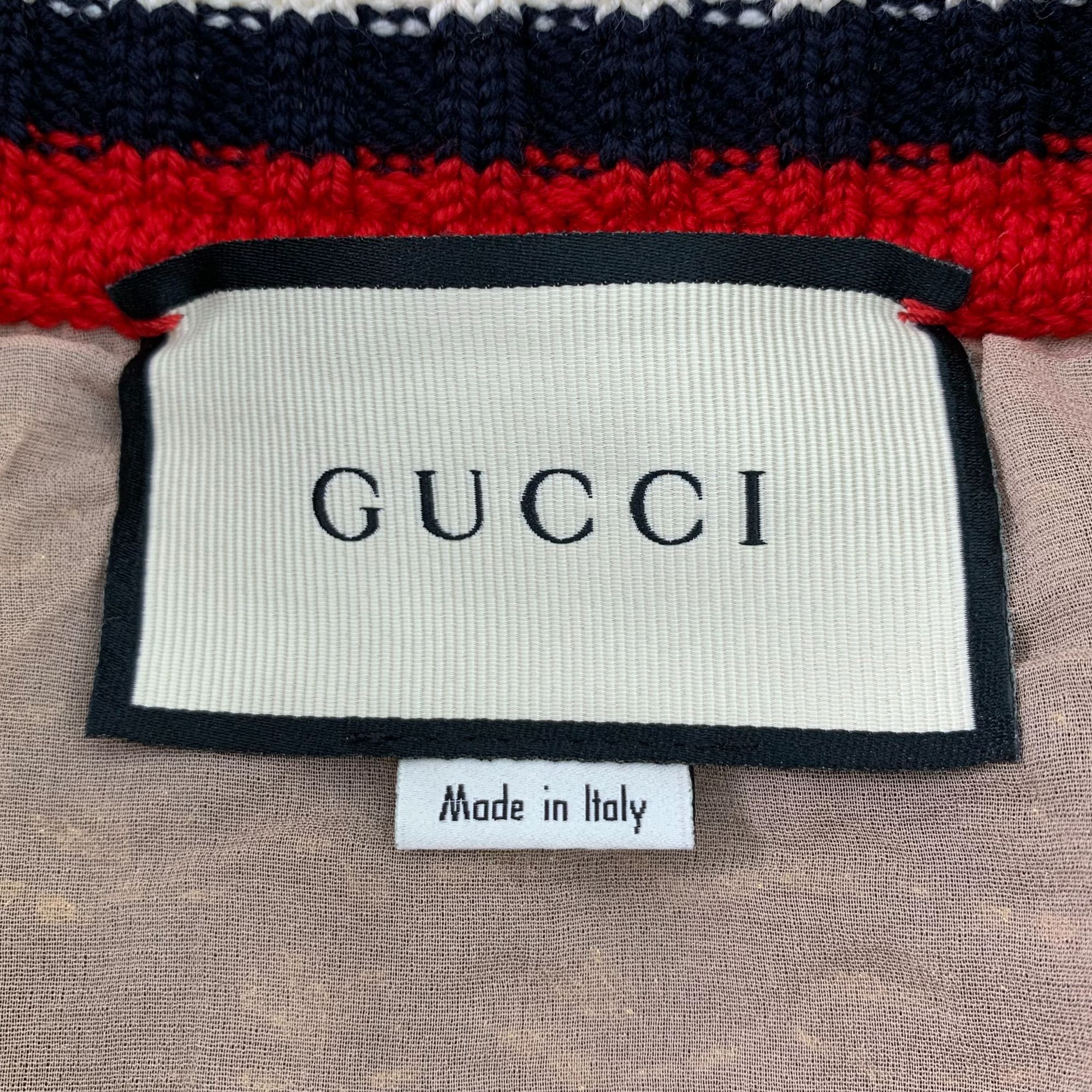 Gucci Gucci XS Black & Gold Woven Cotton Blend Skirt With Red/Whit Size 25" / US 0 / IT 36 - 2 Thumbnail