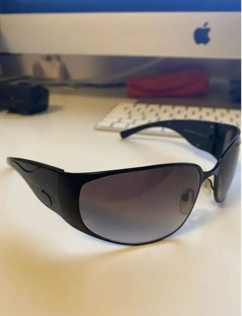 Prada × Vintage PRADA Sunglasses SPR 50G Sport Symbol Wrap Shield Mask RI883 Size ONE SIZE - 2 Thumbnail