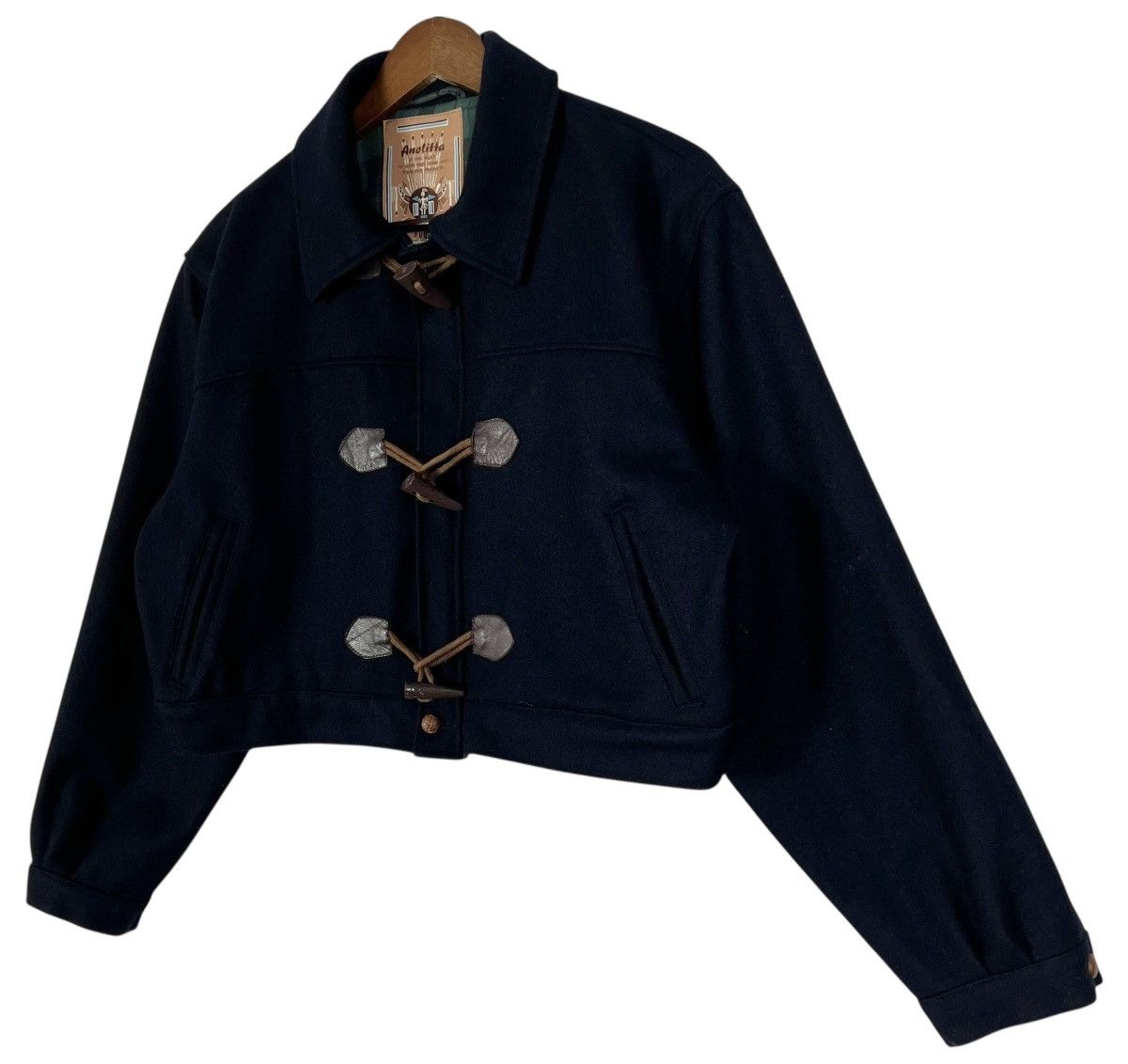 Japanese Brand × Vintage Vintage Anolitta Crop Duffle Jacket In Navy Size M / US 6-8 / IT 42-44 - 4 Thumbnail