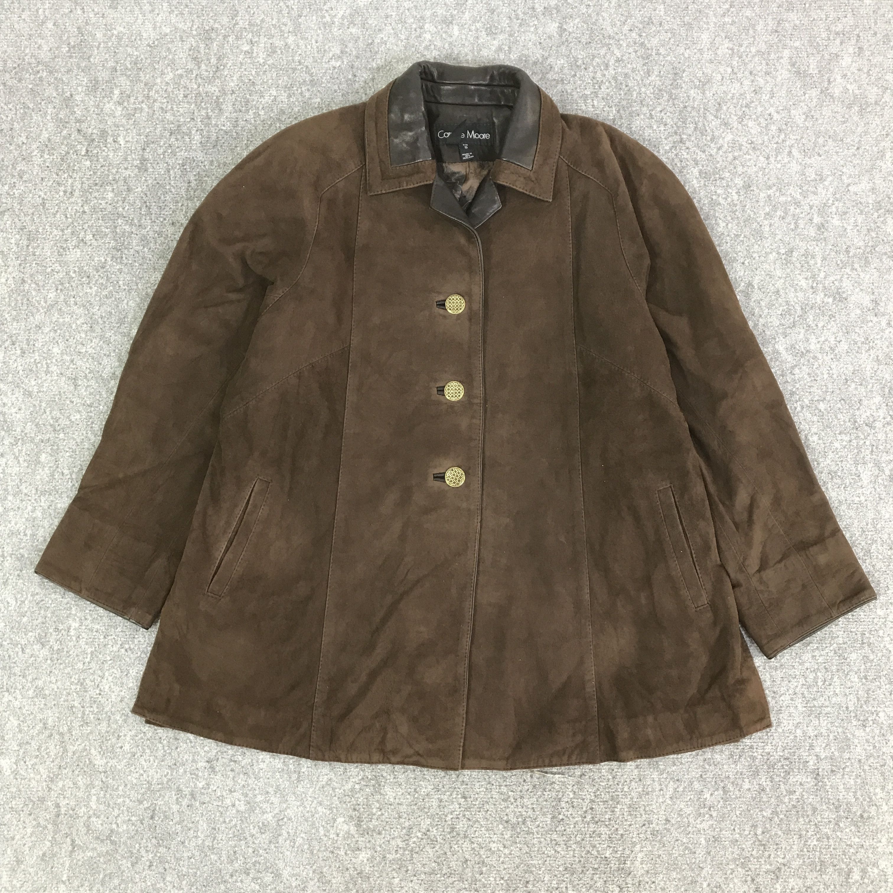 Vintage CAROLINE MOORE LEATHER JACKET Size US L / EU 52-54 / 3 - 1 Thumbnail