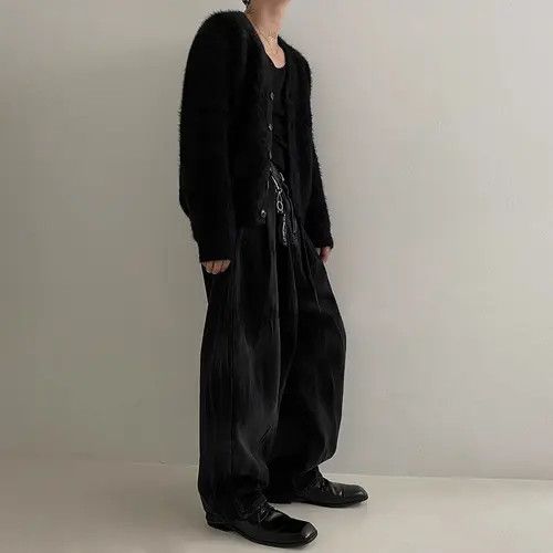 Other Fukiishi x Maiko Black Knit Cardigan Sweater Size US L / EU 52-54 / 3 - 5 Thumbnail