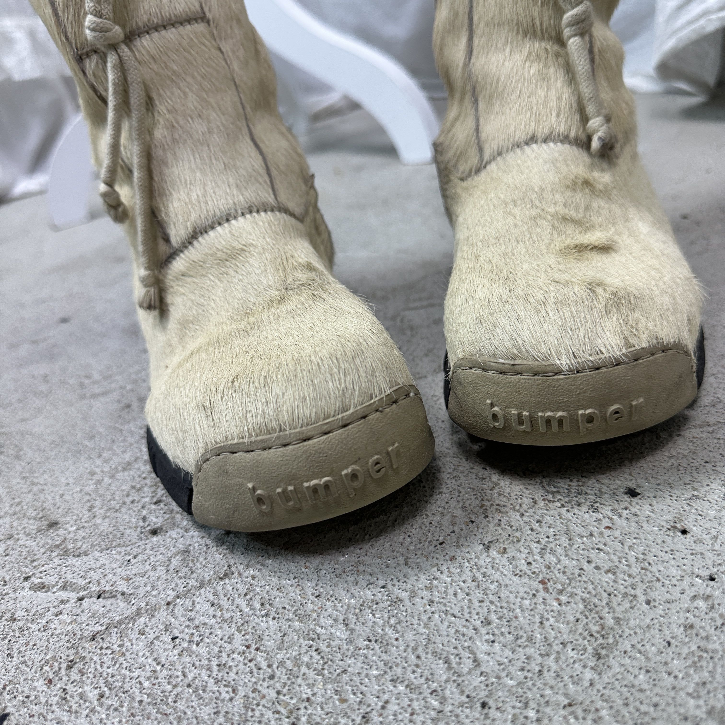Vintage Vintage Leather Pony Hair Bumper Cream Snow Boots Y2K Size US 6 / IT 36 - 6 Thumbnail