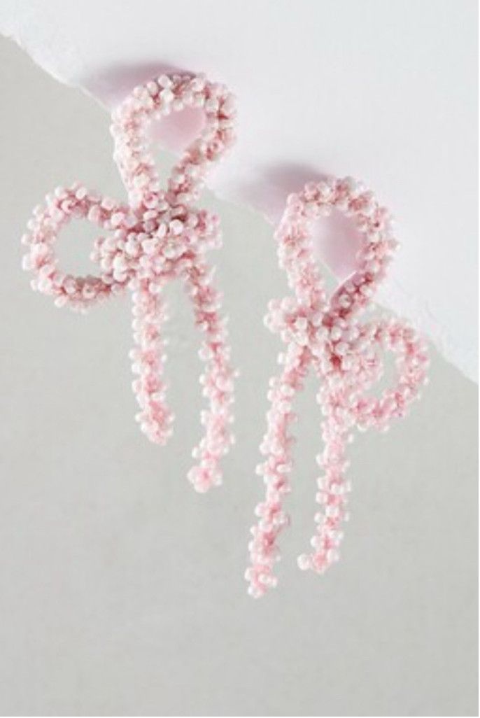 Free People NWT Free People Pink Beaded Bow Earrings Size ONE SIZE - 4 Thumbnail
