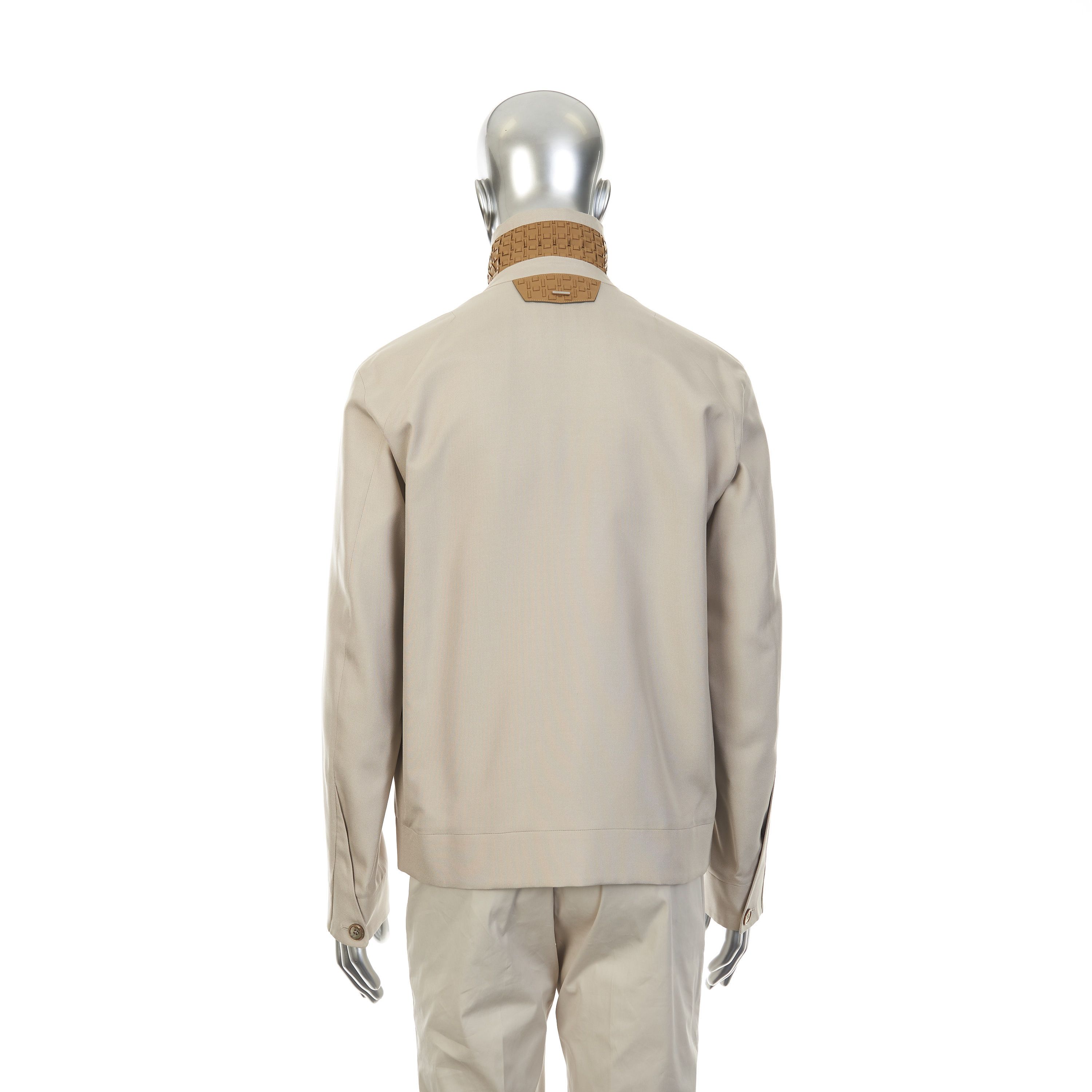 Zilli Blond Silk Bomber Jacket with Woven Leather Collar Size US M / EU 48-50 / 2 - 6 Thumbnail