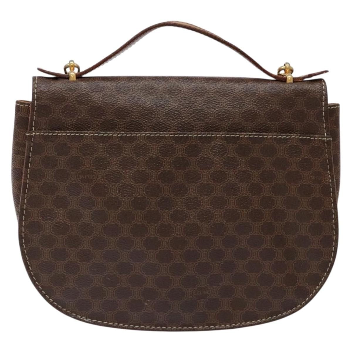 Celine CELINE Macadam Canvas Hand Bag Pvc Leather Brown Gold Size ONE SIZE - 3 Thumbnail