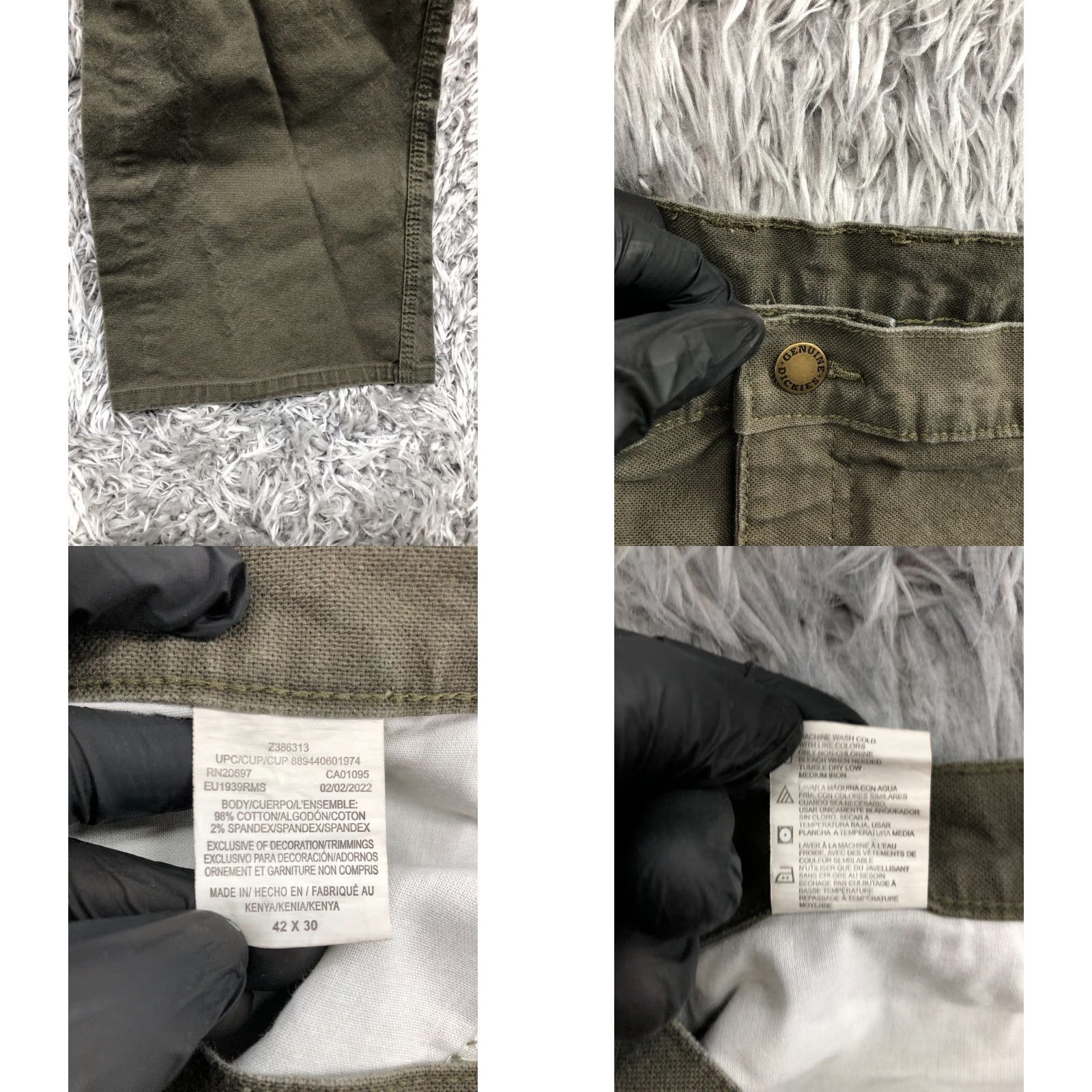 Dockers DOCKERS Canvas Carpenter Pants Mens 42x30 Green Slim Straight 5-Pocket Logo Zipper Button Casual Formal Business Pants Size US 42 / EU 58 - 8 Thumbnail