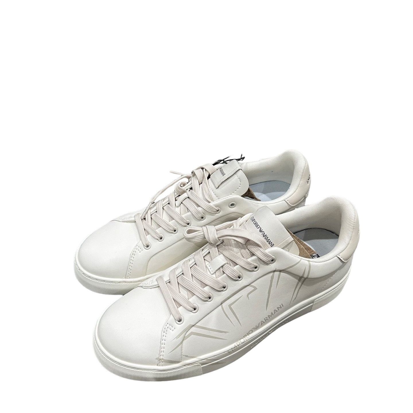 Emporio Armani Emporio Armani Logo Print Leather Sneakers 41 Size US 8 / EU 41 - 1 Thumbnail