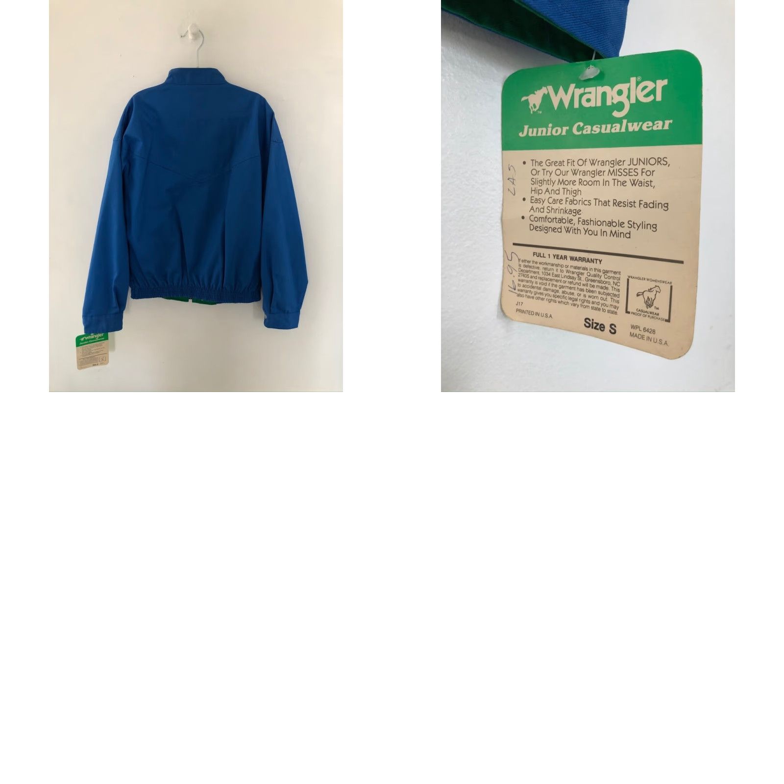 Vintage VINTAGE Wrangler Lightweight Jacket Juniors S NWT 80s USA Made Blue Windbreaker Short Sleeve Zip Coat Size S / US 4 / IT 40 - 8 Thumbnail