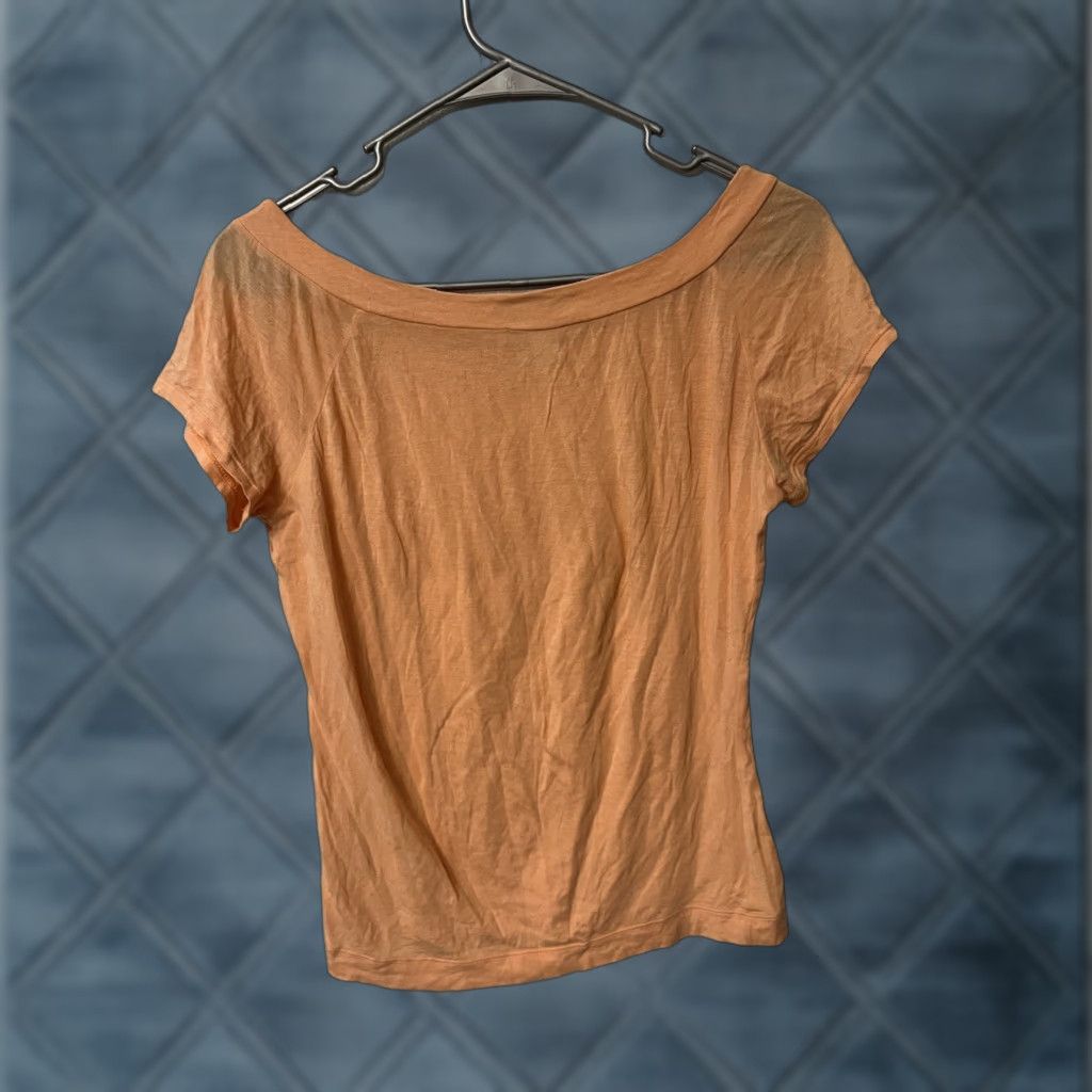 Banana Republic Banana Republic Shirt Womens S Orange Basic Tee Top Short Sleeve Boat Neck Jersey All Seasons Size S / US 4 / IT 40 - 1 Thumbnail